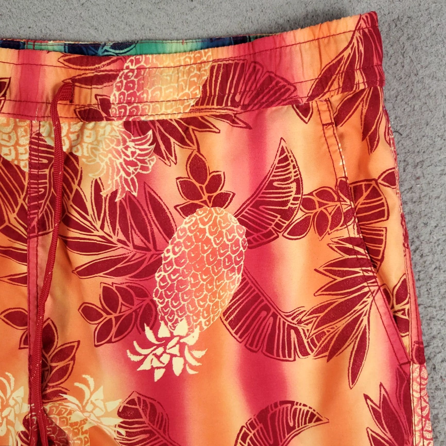 Tommy Bahama Tommy Bahama Swim Trunks Mens Medium Red Orange Tropical Beach Board Shorts Size US 31 - 3 Thumbnail