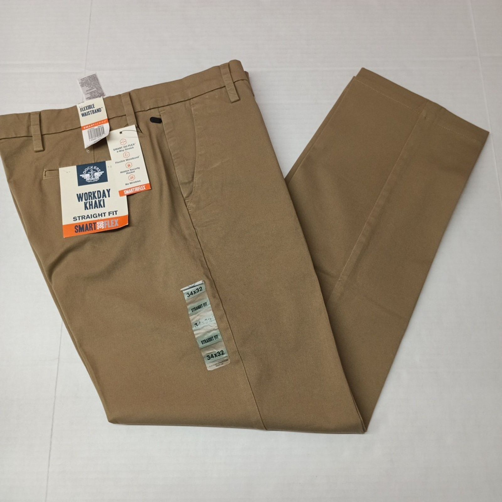 Dockers Dockers Workday Khakis Men's 34x32 Beige Straight Fit Flex Size US 34 / EU 50 - 1 Thumbnail