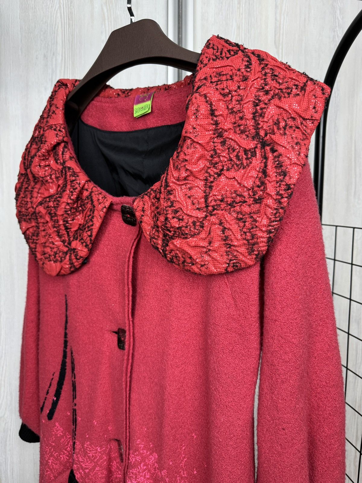 If Six Was Nine Save the Queen red pure cashmere avant garde vintage coat Size M / US 6-8 / IT 42-44 - 6 Thumbnail