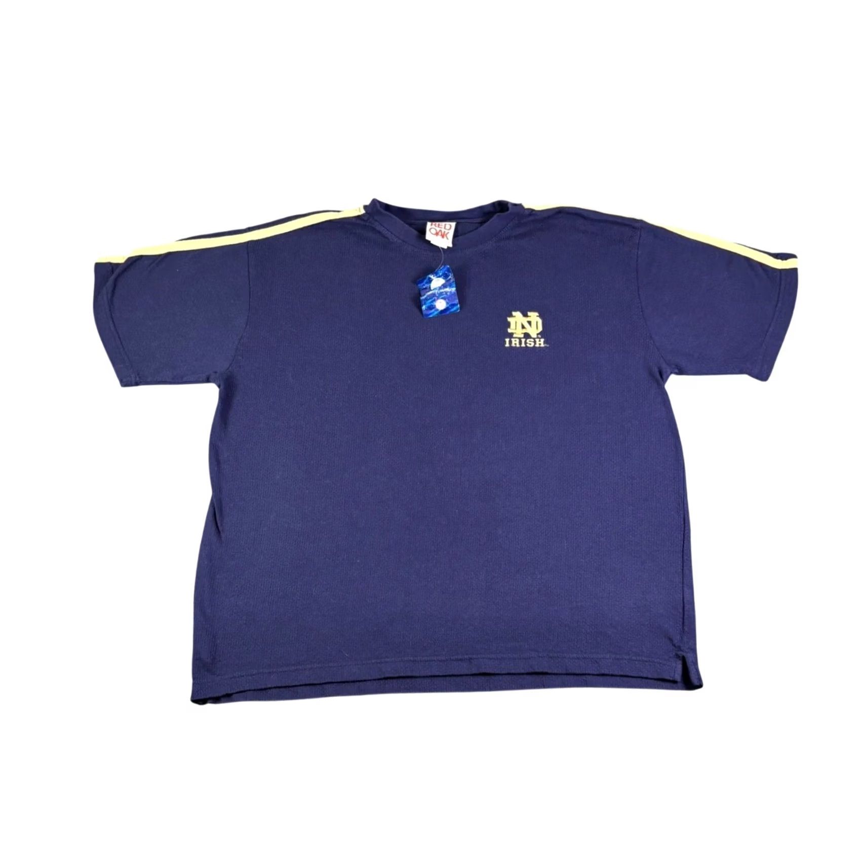 Vintage Red Oak Notre Dame Fighting Irish T-Shirt Mens Large Navy Blue Waffle Knit NWT Size US L / EU 52-54 / 3 - 2 Thumbnail