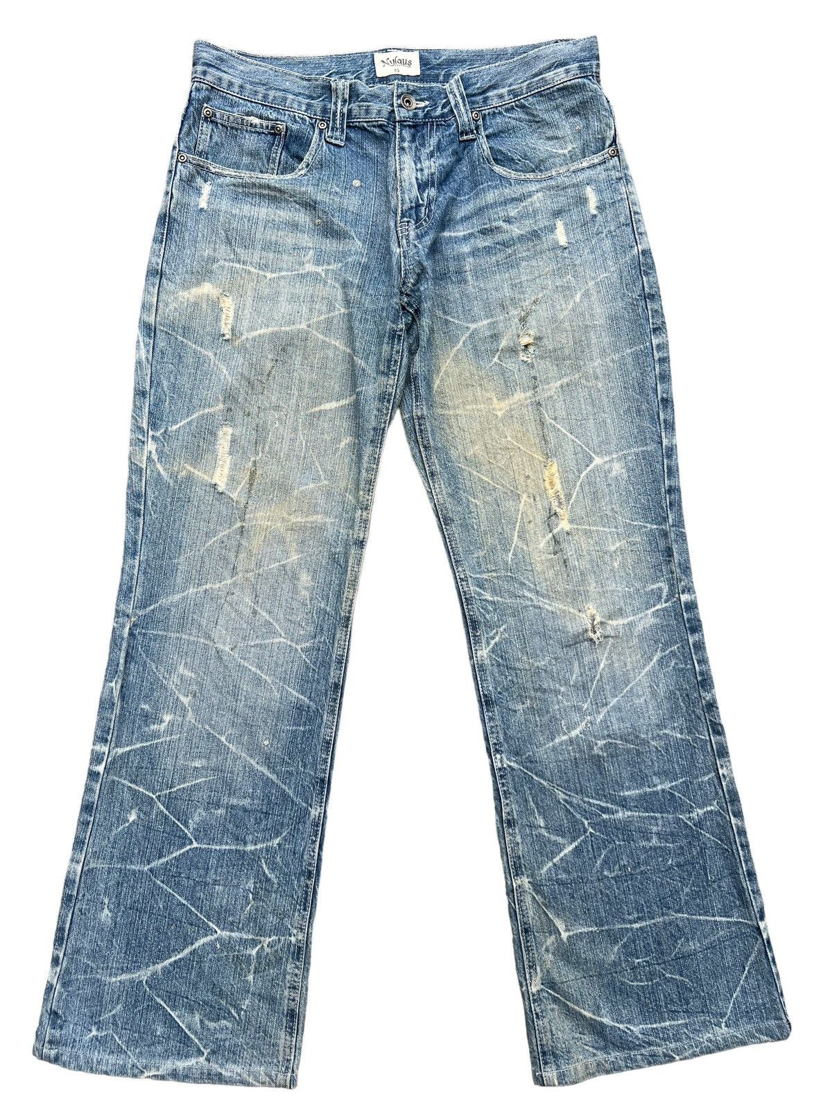 Japanese Brand Nylaus Japan Distressed Lowrise Flare Denim Jeans 34x31 Size US 34 / EU 50 - 2 Thumbnail