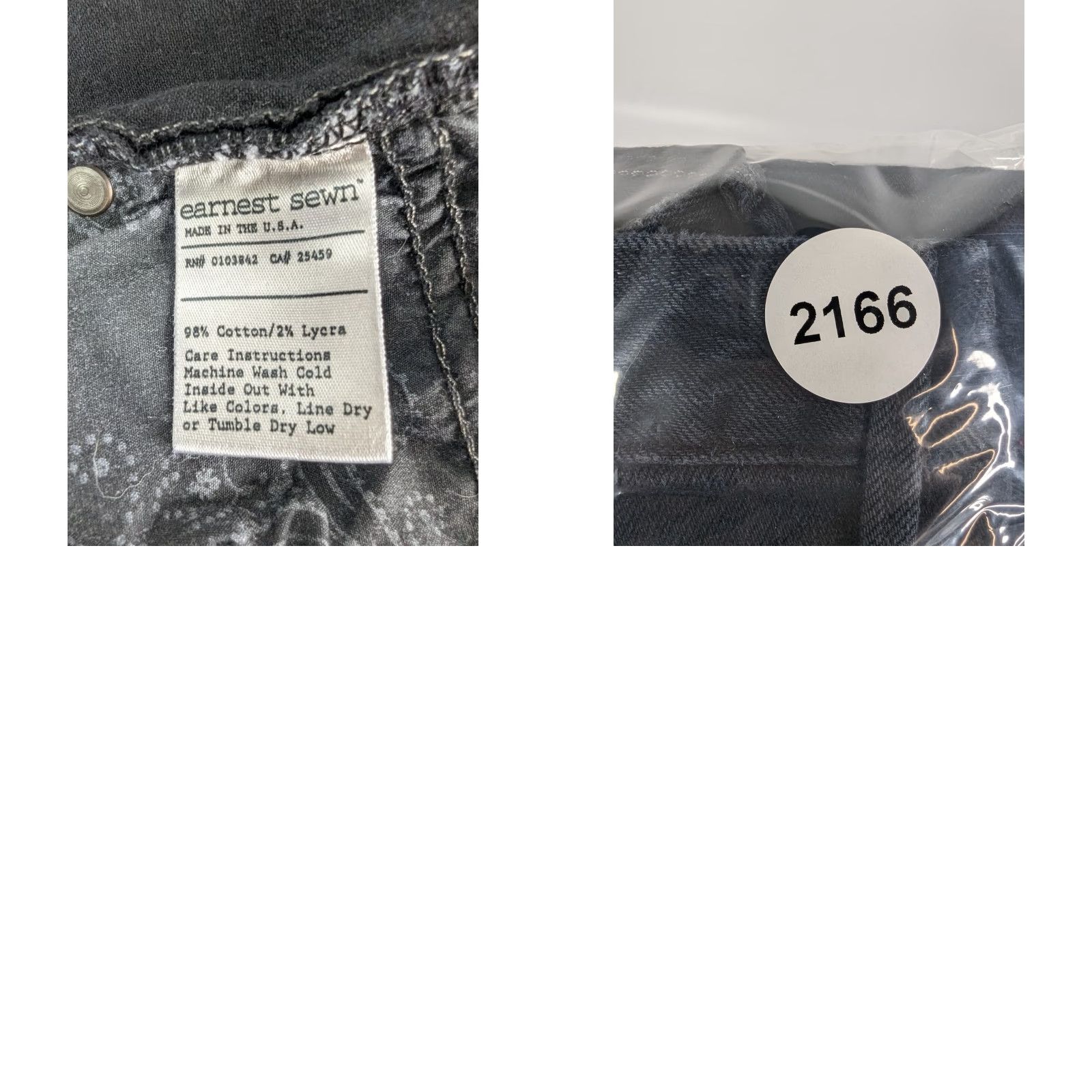 Vintage VINTAGE EARNEST SEWN Women's Jeans Size 28 Black Denim Low Rise Straight USA Size 28" / US 6 / IT 42 - 9 Thumbnail