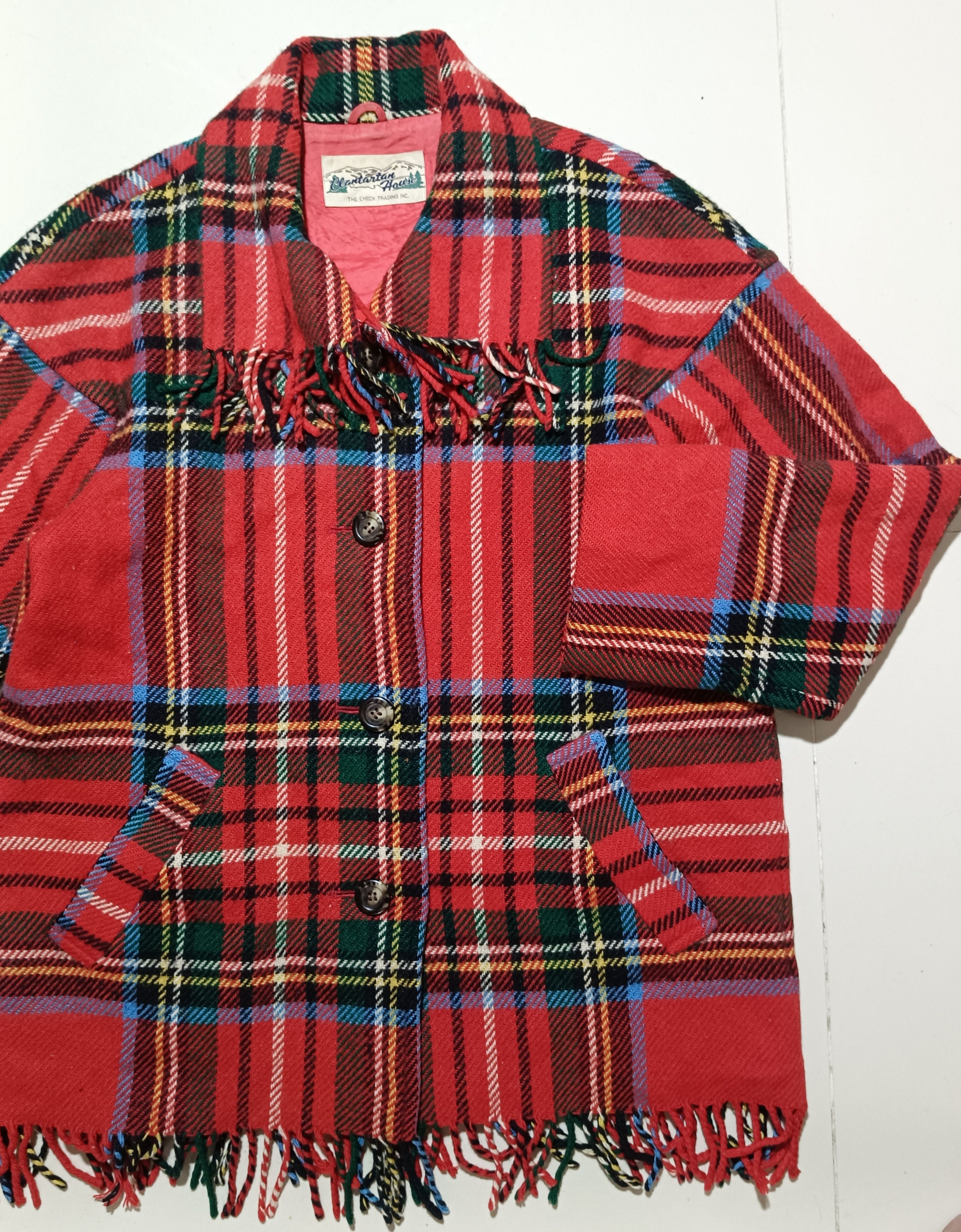 14th Addiction × If Six Was Nine Vintage Plaid Blanket Coat Fringe by The Check Trading Inc Size US L / EU 52-54 / 3 - 3 Thumbnail