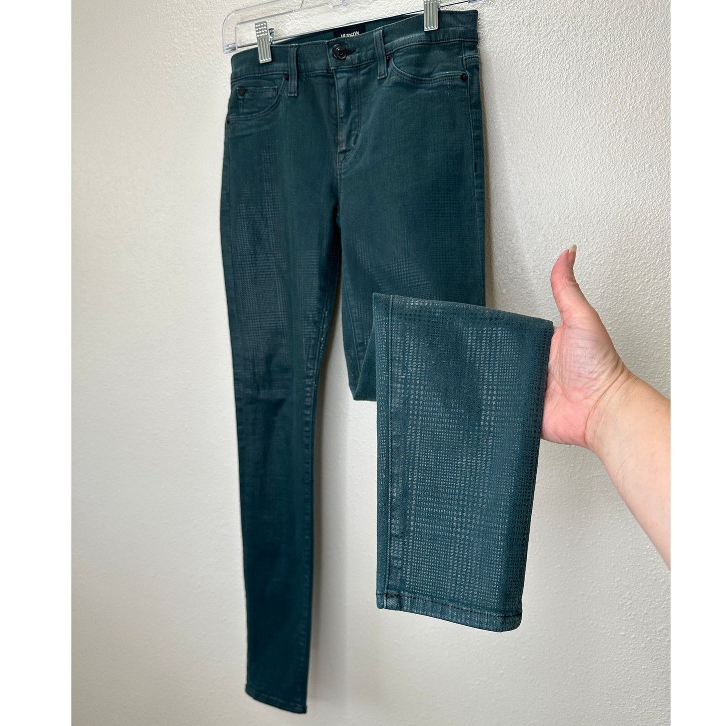 Hudson Hudson Midrise Dark Teal Nico Super Skinny Jean i26 Size 26" / US 2 / IT 38 - 4 Thumbnail