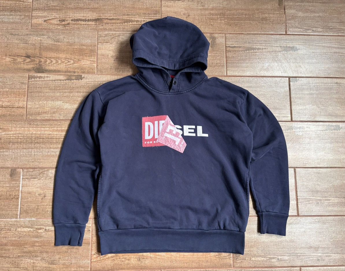 Diesel × Vintage DIESEL Big logo dark blue Hoodie Y2K Streetwear Vintage Size US L / EU 52-54 / 3 - 2 Thumbnail