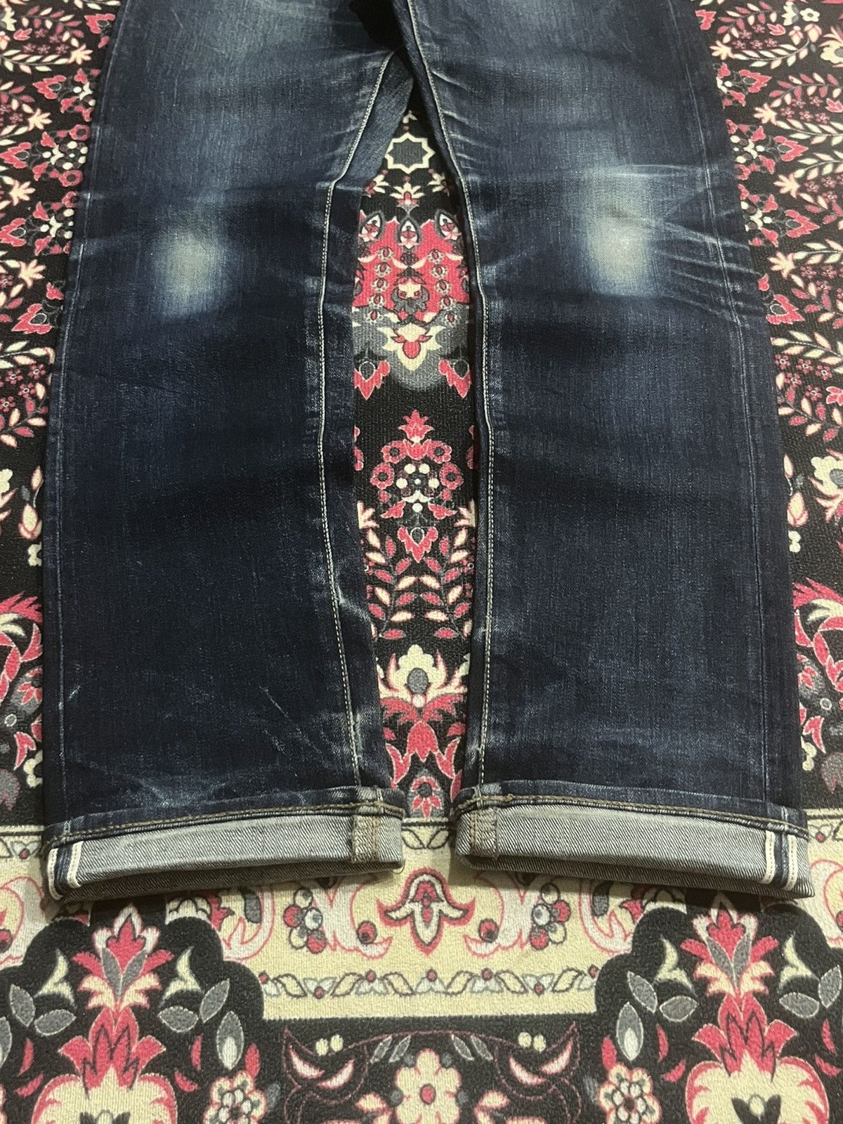 Undercover × Uniqlo Uniqlo Dark Blue Faded Washed Slim Straight Selvedge Jeans Size US 30 / EU 46 - 7 Thumbnail