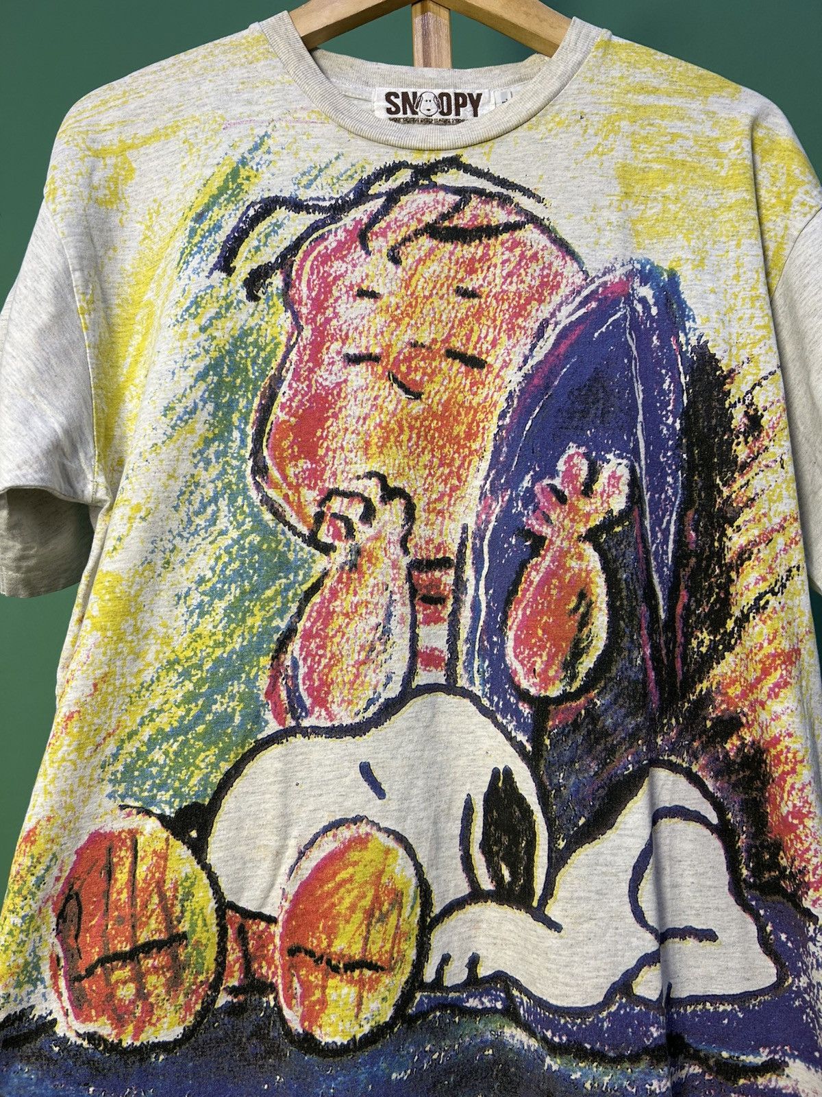 Peanuts Peanuts Snoopy Charlie Brown Crayon All Over Print Vintage Size US L / EU 52-54 / 3 - 2 Thumbnail