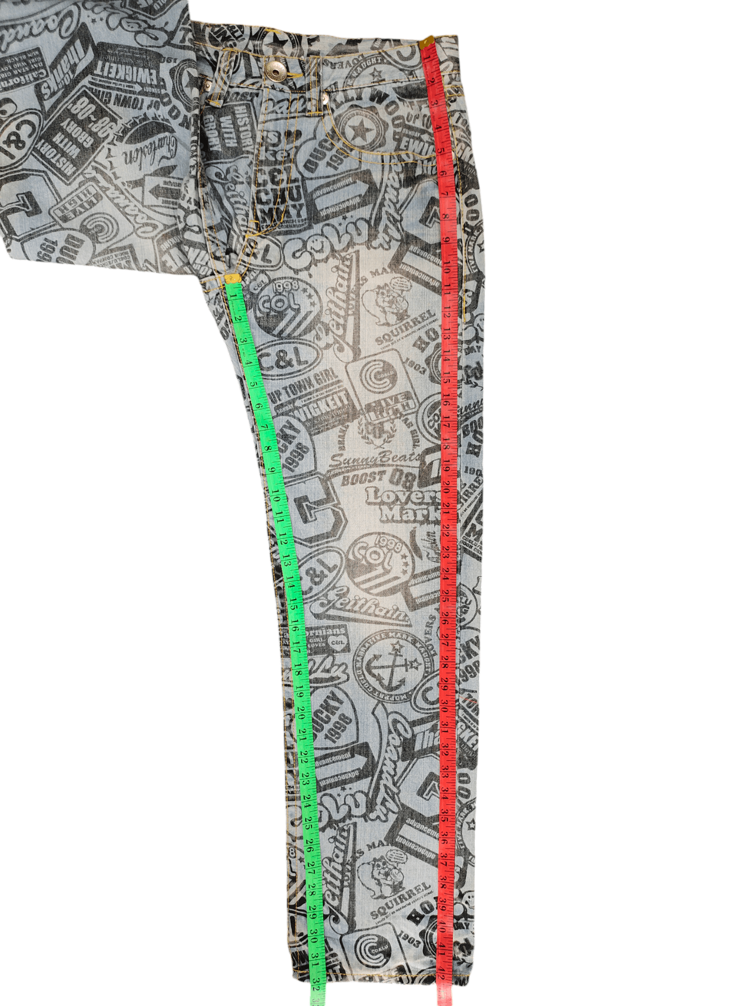 Japanese Brand Japanese Co & Lu Full Print Hysteric Glamour Style Jeans Size US 33 - 9 Thumbnail