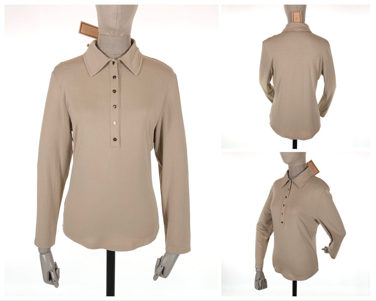 MCM BNWT Vintage MCM Italy Logo Viscose Long Sleeve Top Henley Polo T-Shirt Size S / US 4 / IT 40 - 1 Thumbnail
