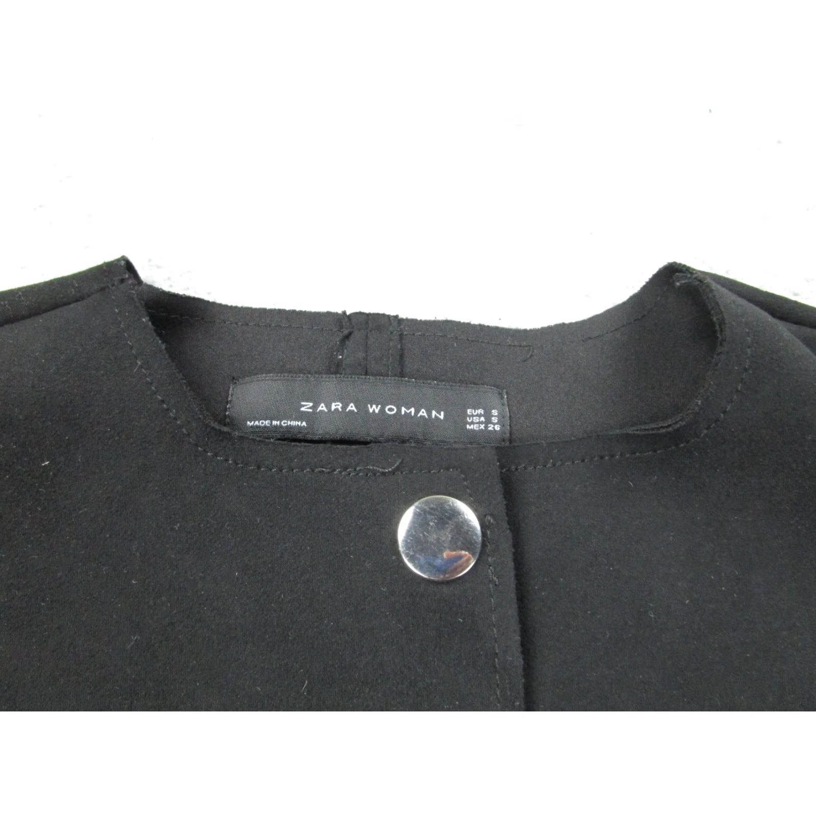 Zara VINTAGE Zara Shirt Dress Womens S Black Snap Button Cyber Mall Goth Gothic Witchy y2k Size M / US 6-8 / IT 42-44 - 3 Thumbnail
