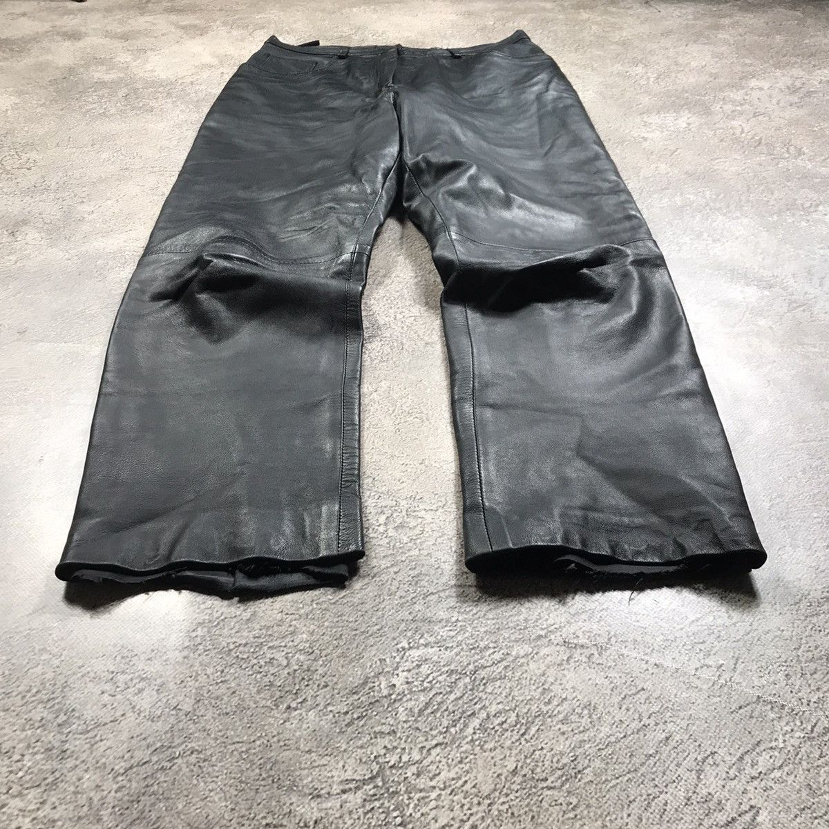 Vintage Vintage Y2K Baggy Distressed Leather Biker Pants Grunge 30 Size US 30 / EU 46 - 1 Thumbnail