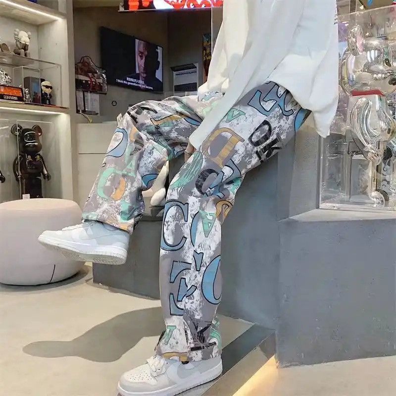 Vintage Y2K Streetwear USA Style Graffiti Loose Pants Size US 29 - 2 Thumbnail