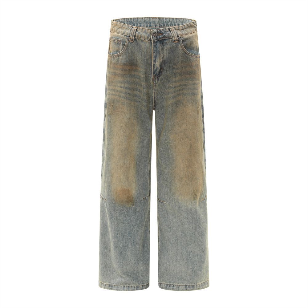 Japanese Brand × Vintage Men's punk trend loose straight washed distressed jeans Size US 32 / EU 48 - 1 Thumbnail