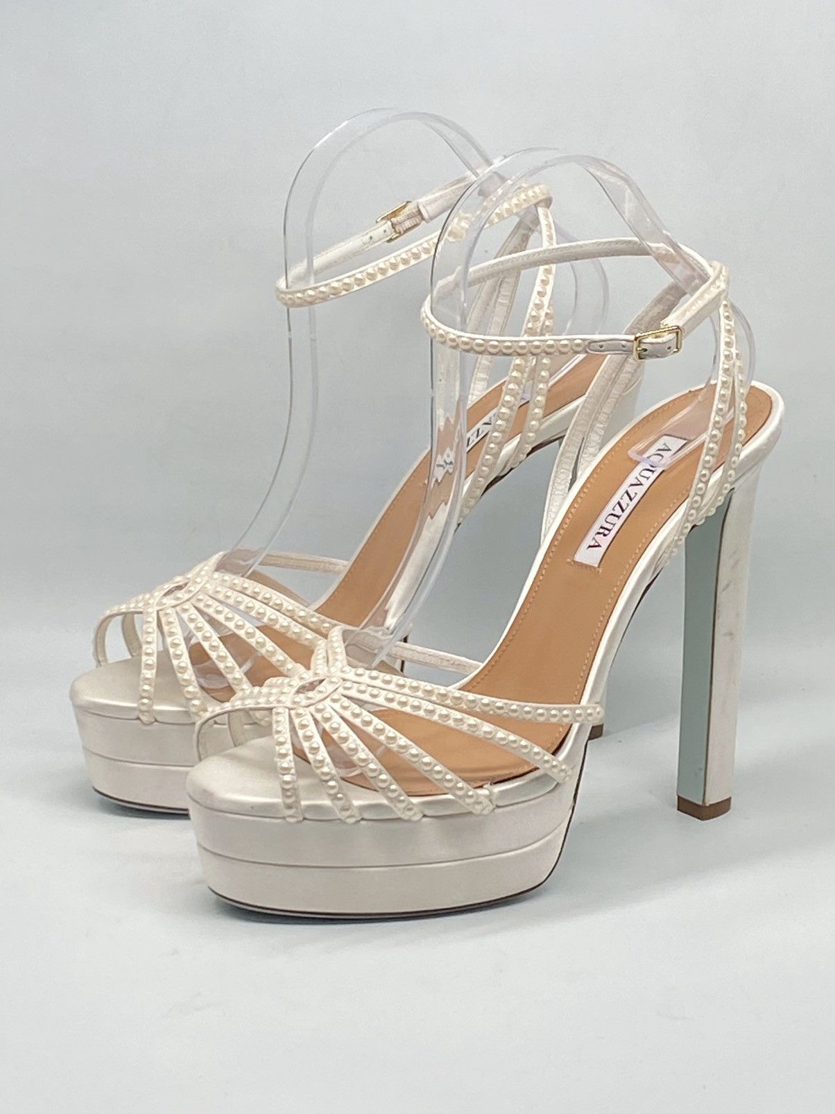 Aquazzura Aquazzura Flow Plateau 145MM Satin Sandals size 40 Size US 10 / IT 40 - 4 Thumbnail