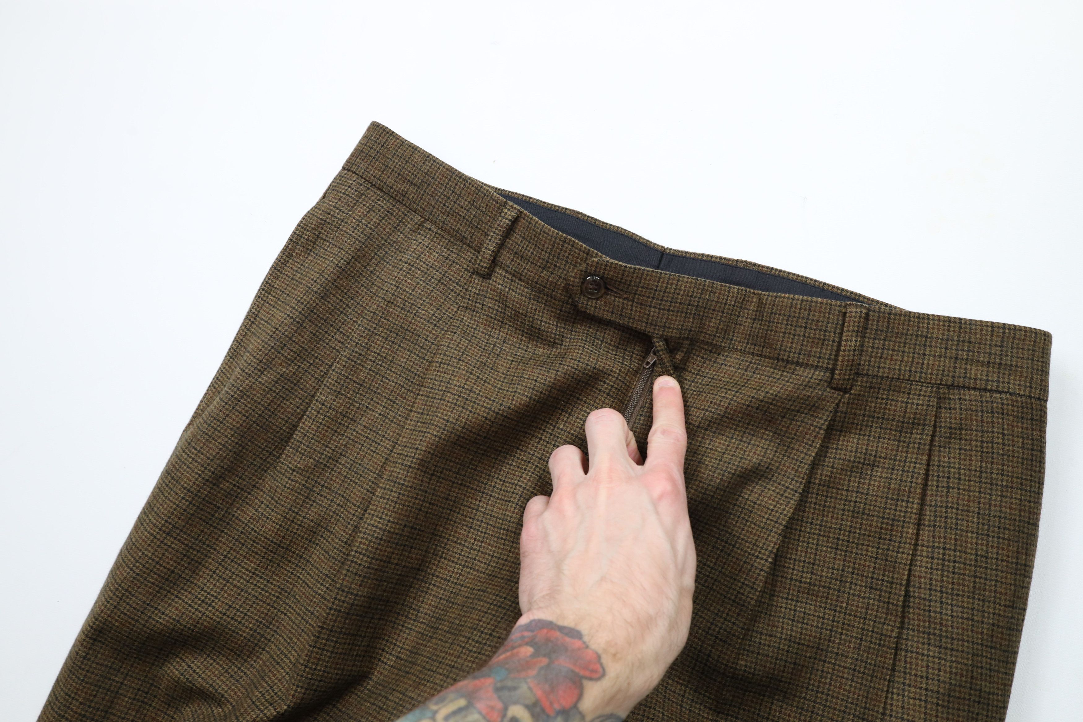 Vintage Vintage 90s Streetwear Wool Wide Leg Chino Pants Houndstooth Size 36 - 6 Thumbnail