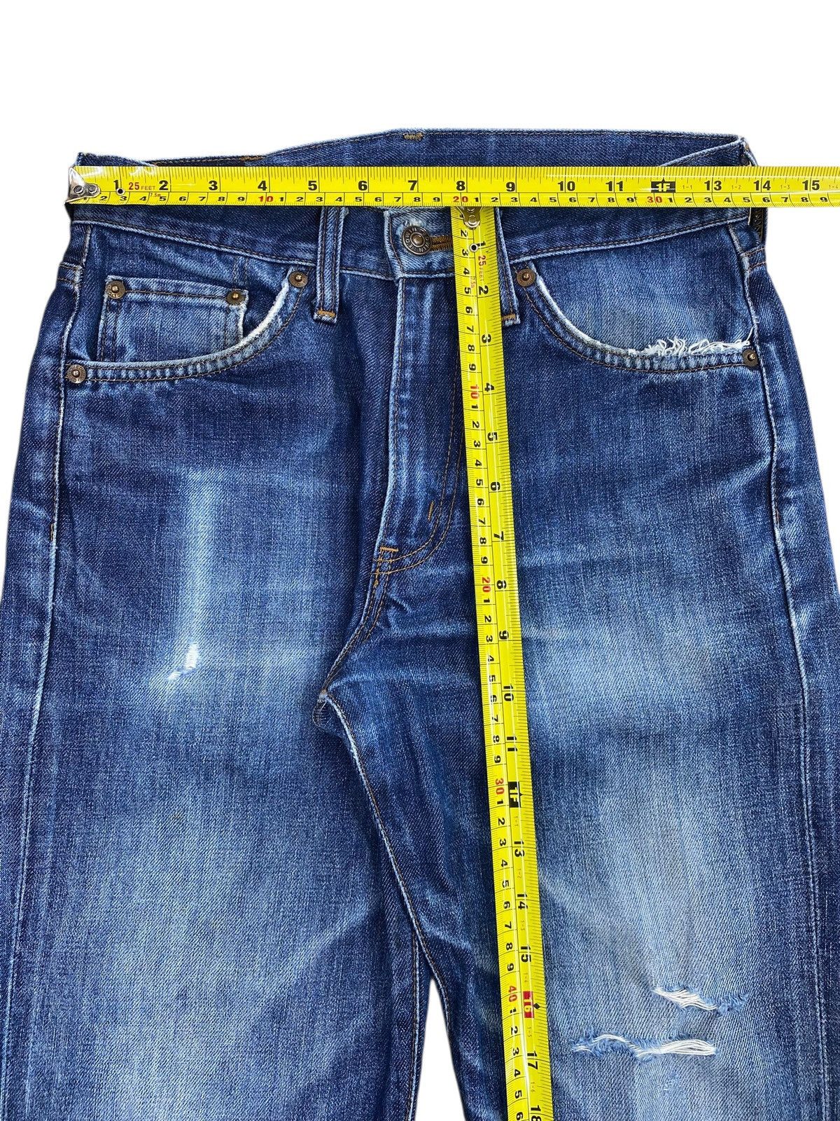 Edwin Edwin 502 Blue Wash Ripped Style Loose Jeans Size US 28 / EU 44 - 7 Thumbnail