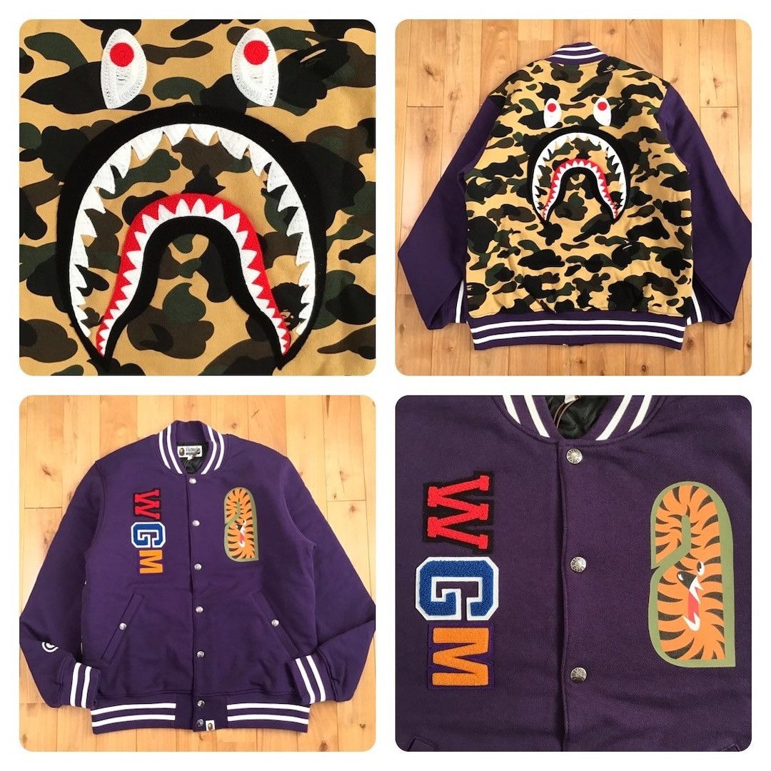 Bape BAPE CAMO SHARK SWEAT VARSITY JACKET a bathing ape Size US L / EU 52-54 / 3 - 1 Thumbnail