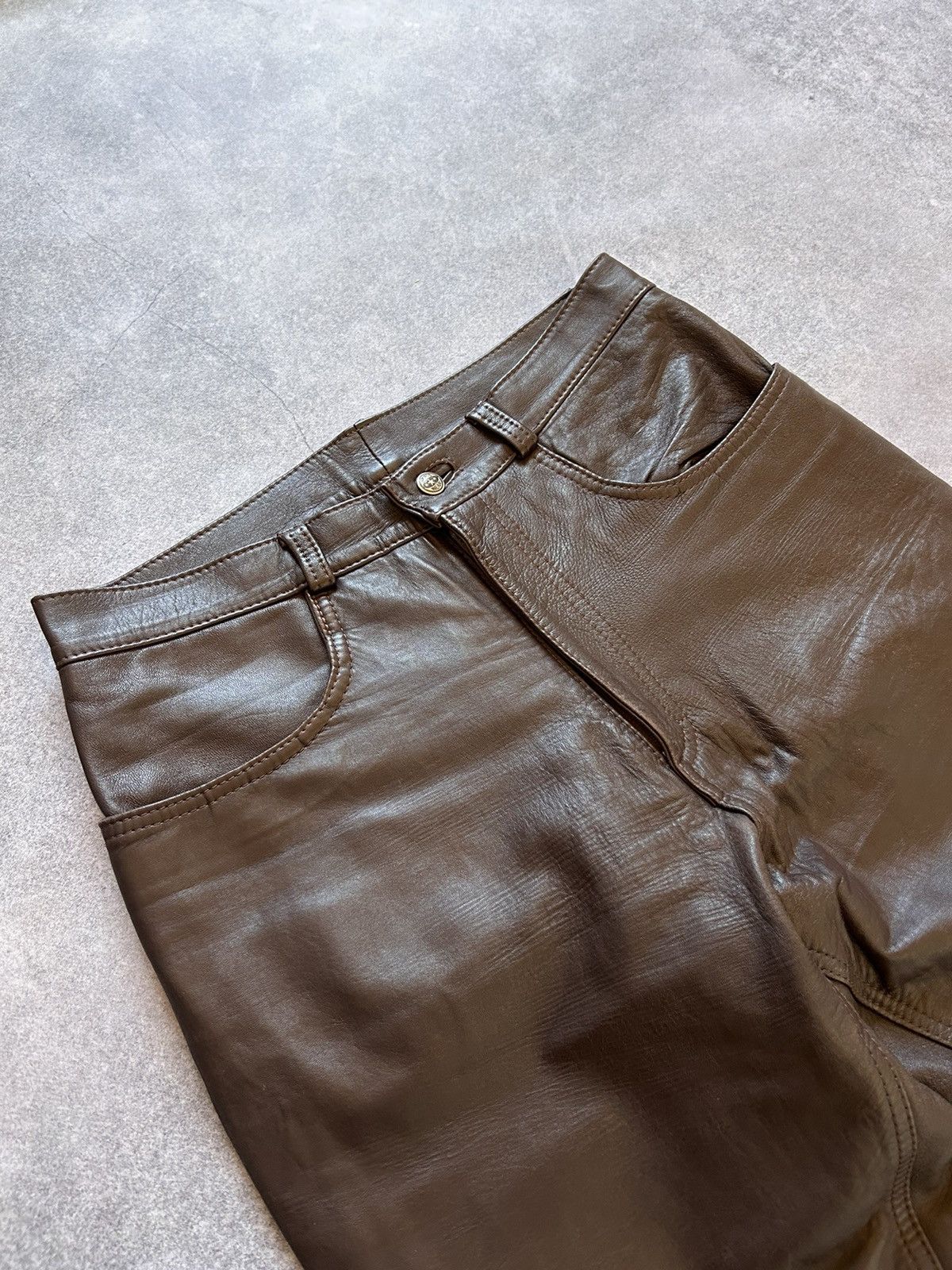 Genuine Leather × Vintage Vintage Brown Leather pants Pants Pele Genuine Size US 32 / EU 48 - 3 Thumbnail
