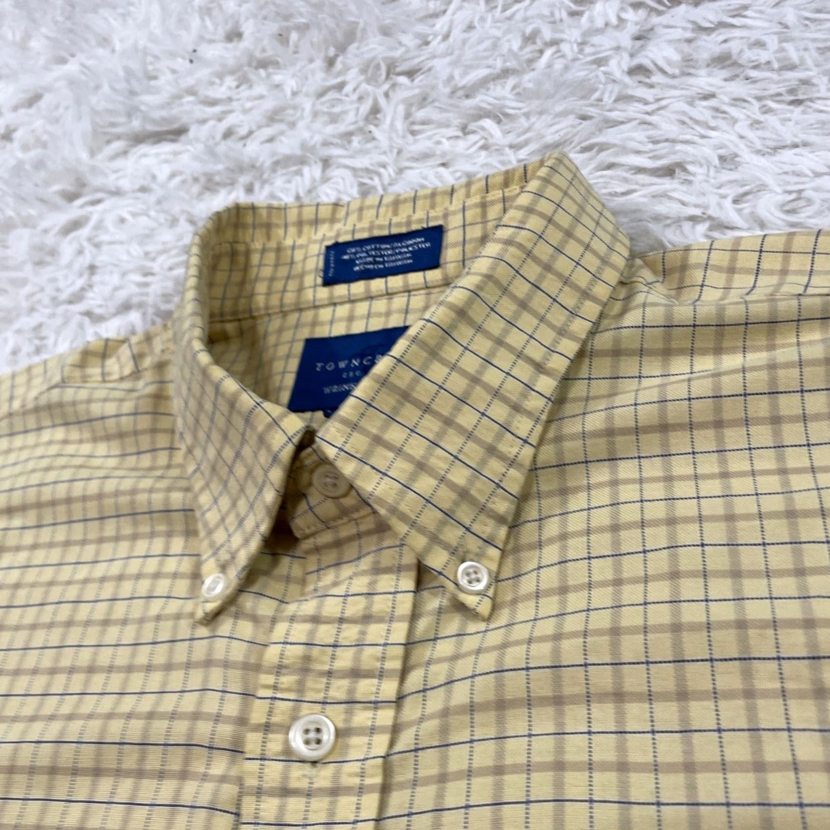 Etro TOWNCRAFT Shirt Men XL Yellow Brown Plaid Retro Oxford Grandpa VTG 90s Button Size US XL / EU 56 / 4 - 4 Thumbnail