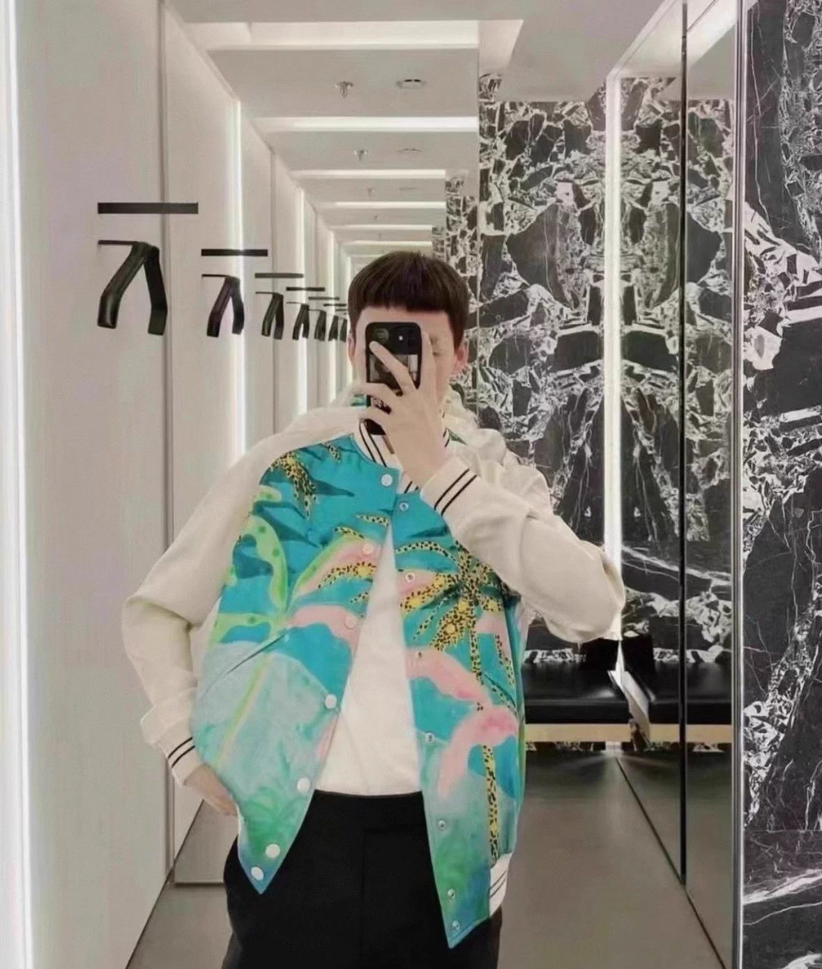 Celine Celine SS21 Hawaiian palm colorblock baseball jkt 44/48 Size US S / EU 44-46 / 1 - 7 Thumbnail