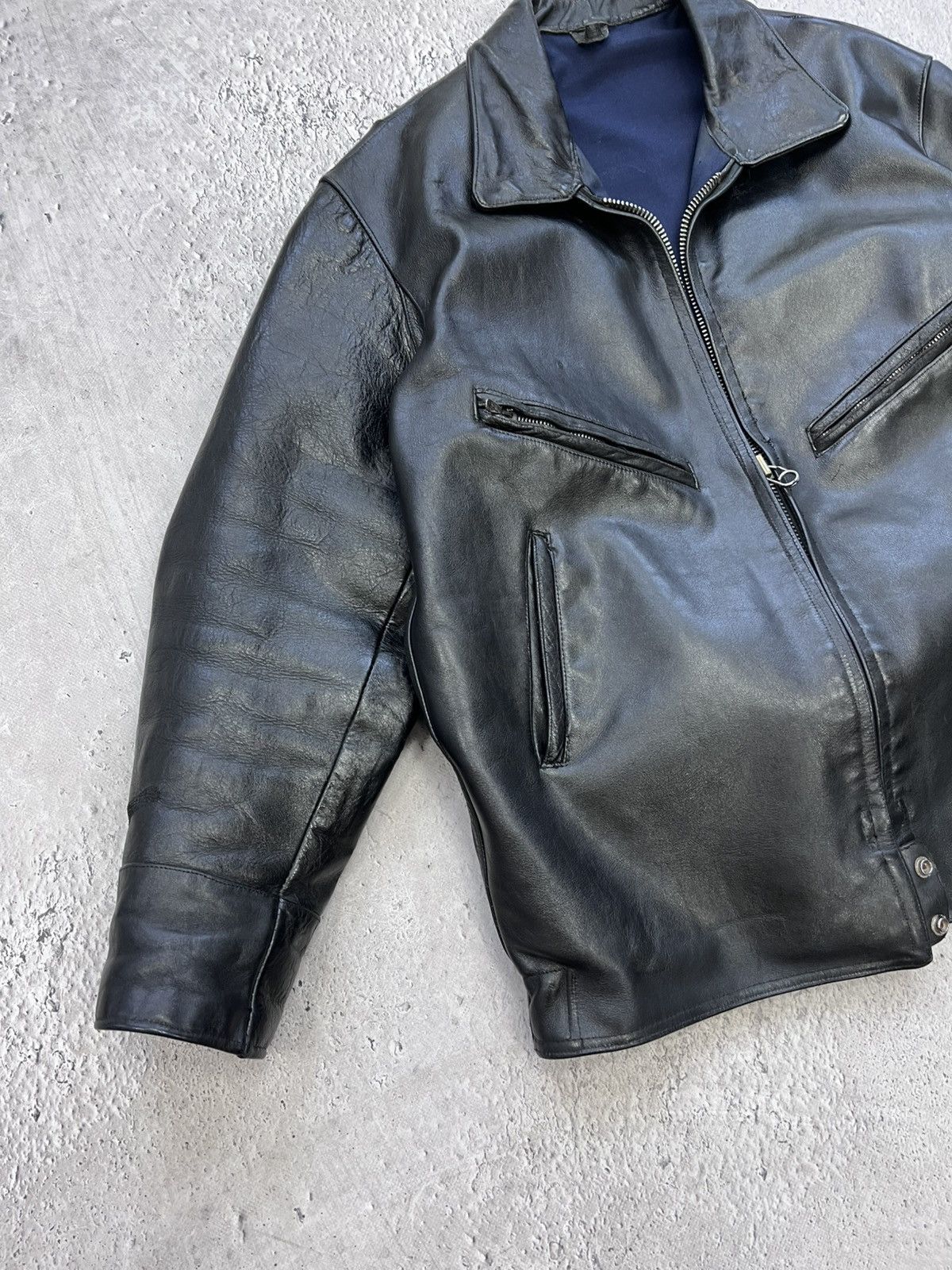 Vintage Vintage Y2K Oversized Biker Racing Track Leather Jacket Size US L / EU 52-54 / 3 - 3 Thumbnail