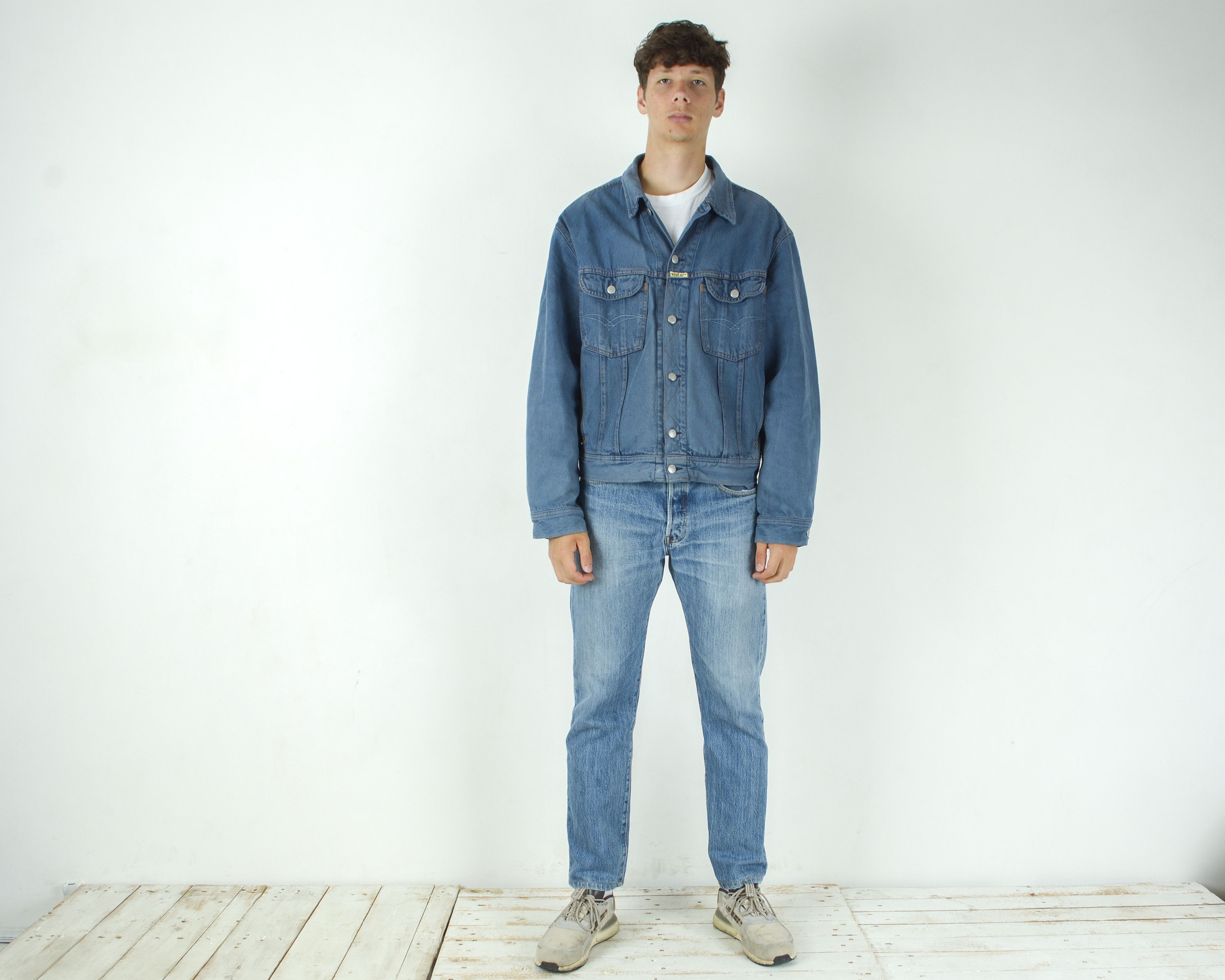 Replay Mens 2XL Denim Jacket Made in Italy Coat Trucker Jean Cowboy Size US XXL / EU 58 / 5 - 2 Thumbnail