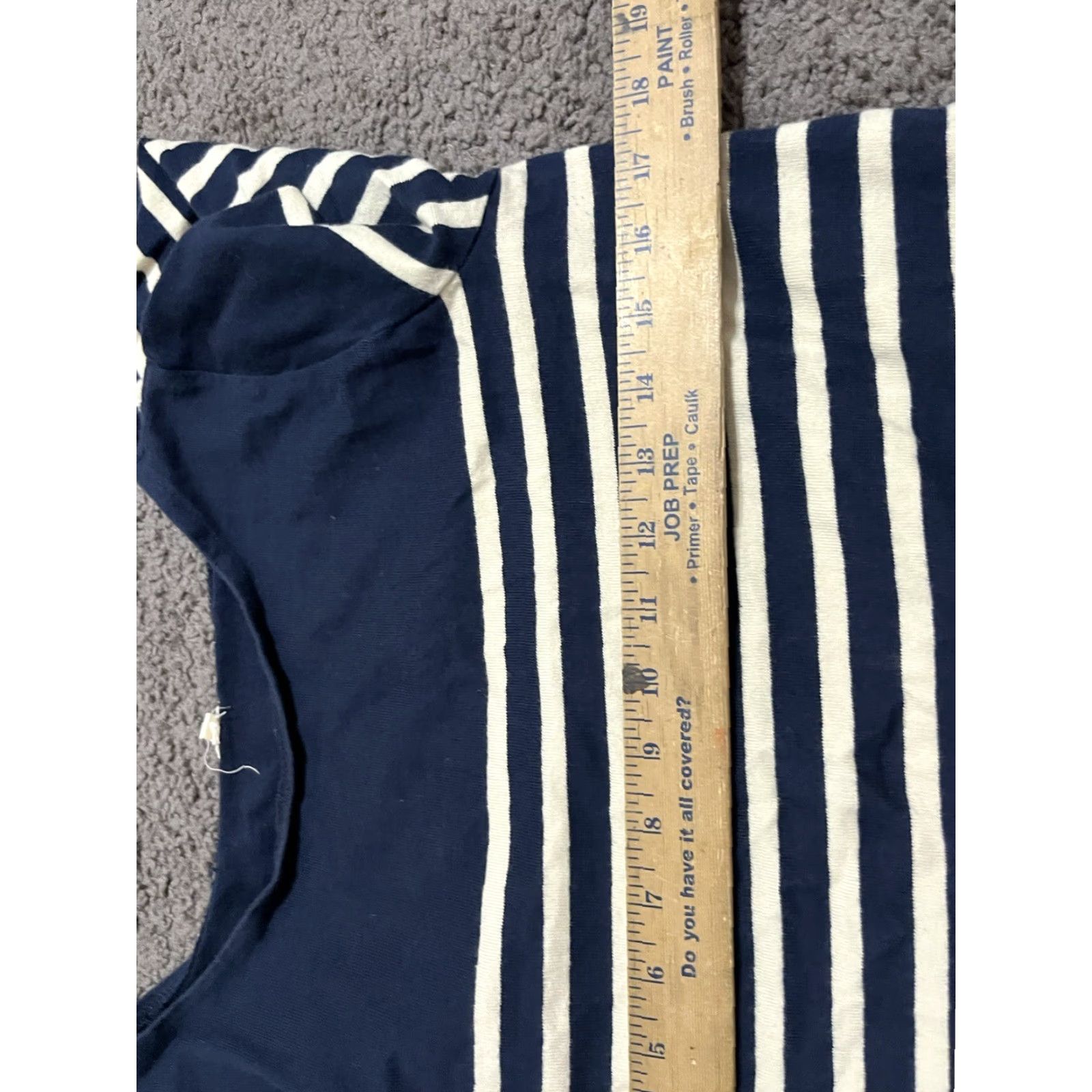 J.Crew J. Crew Sweater Dress Navy Striped 3/4 Sleeve Boat Neck Casual Knit Knee Length Women S Modern Nautical Vintage No Size S / US 4 / IT 40 - 4 Thumbnail