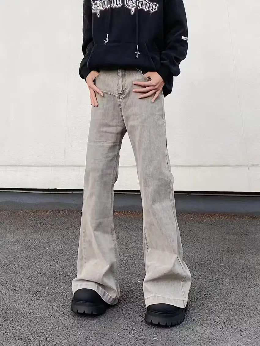 Designer × Japanese Brand Gray washed flared jeans Size US 32 / EU 48 - 3 Thumbnail