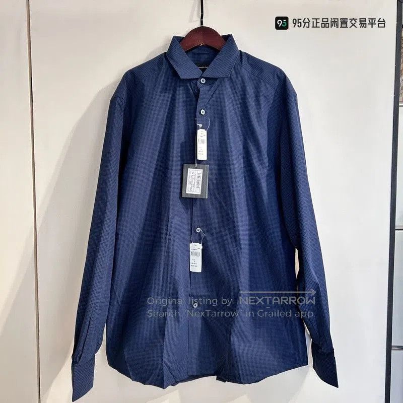 Ermenegildo Zegna Zegna Men's Blue Check Long. Size US XL / EU 56 / 4 - 4 Thumbnail