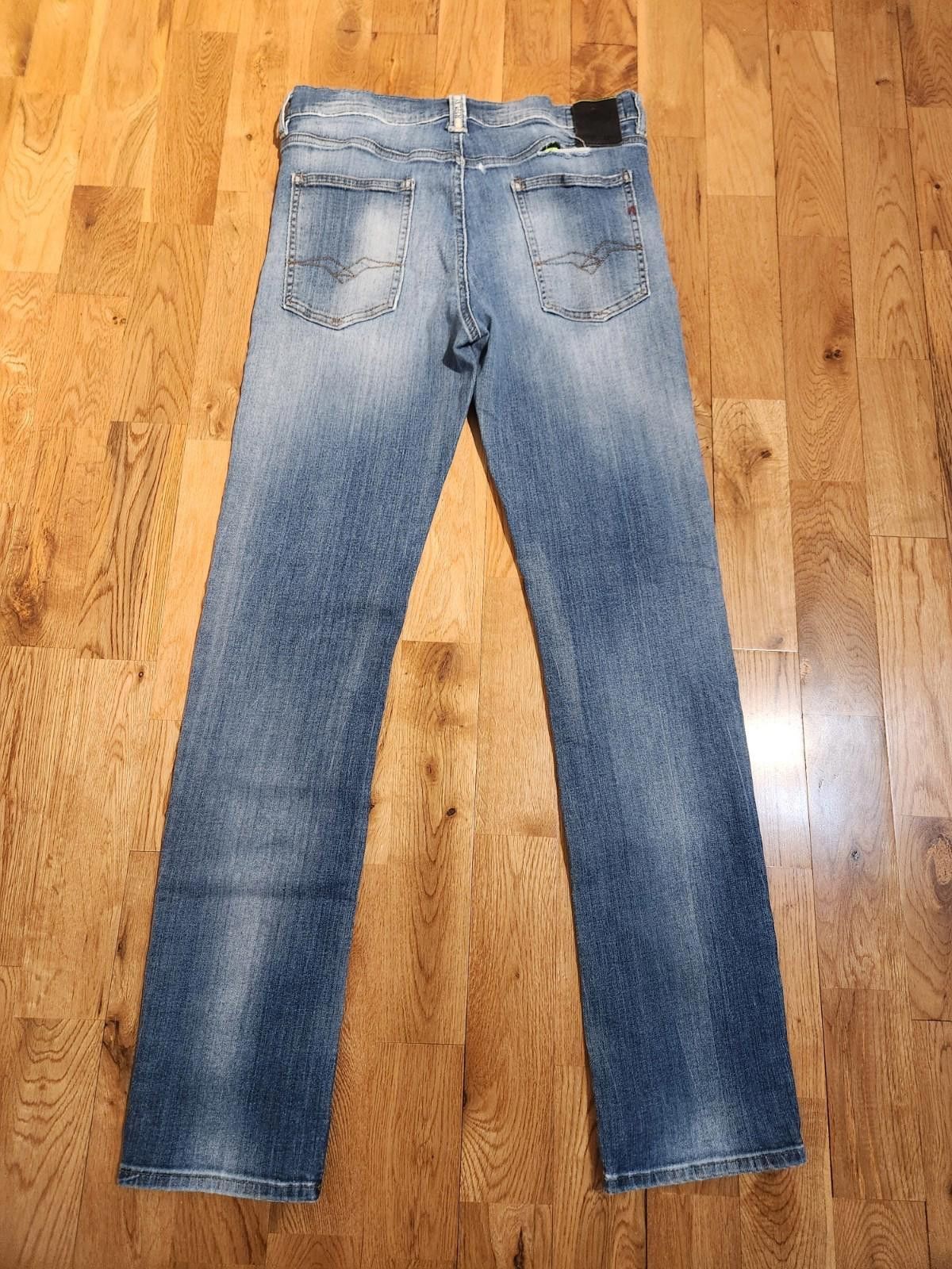 Replay Vintage Replay Distressed Slim Fit Jeans Mens 33X32 Blue Size US 33 - 6 Thumbnail