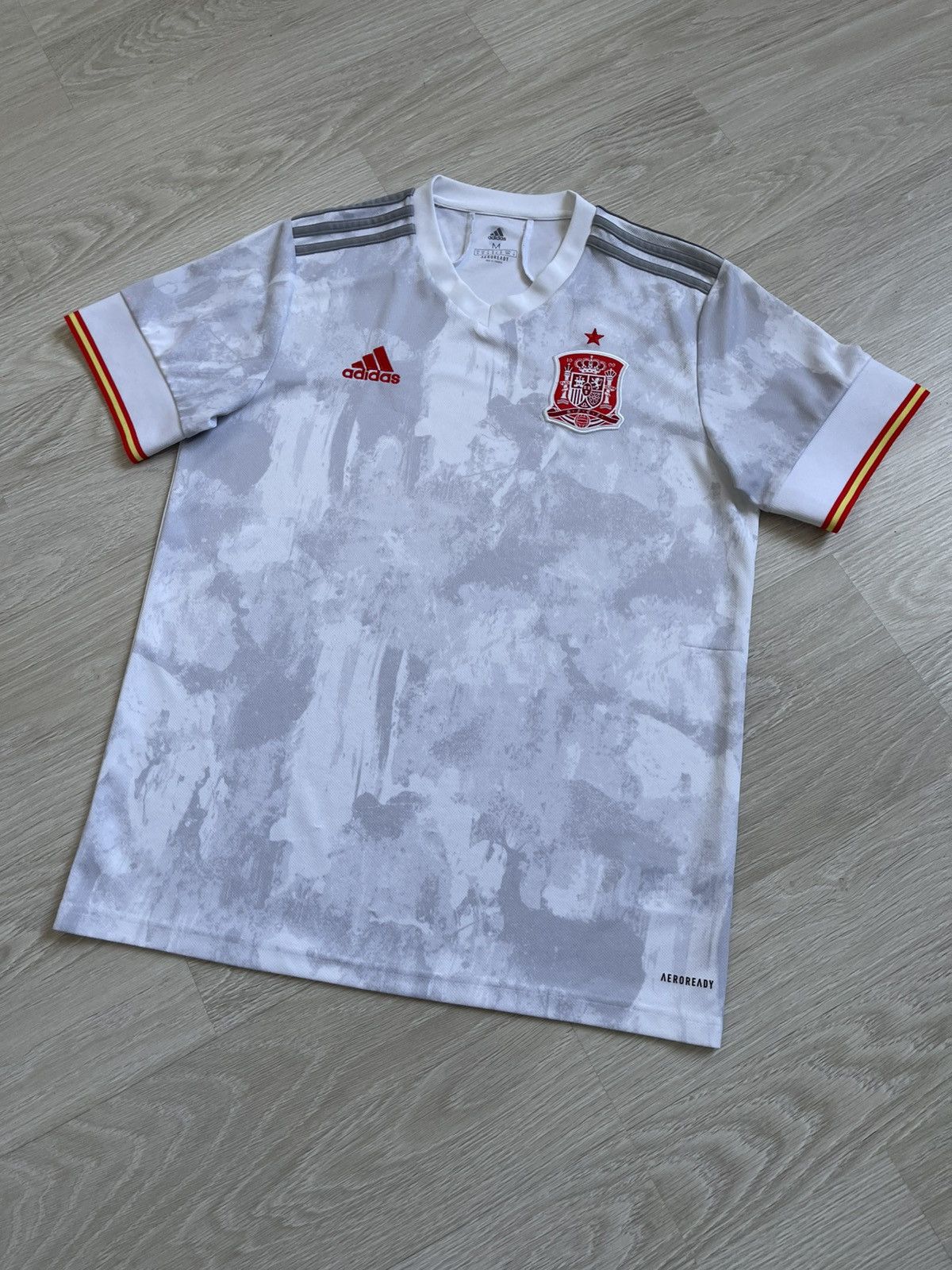 Adidas Adidas Spain 2020 Away Football Jersey Gray Camo Blokecore Size US M / EU 48-50 / 2 - 7 Thumbnail