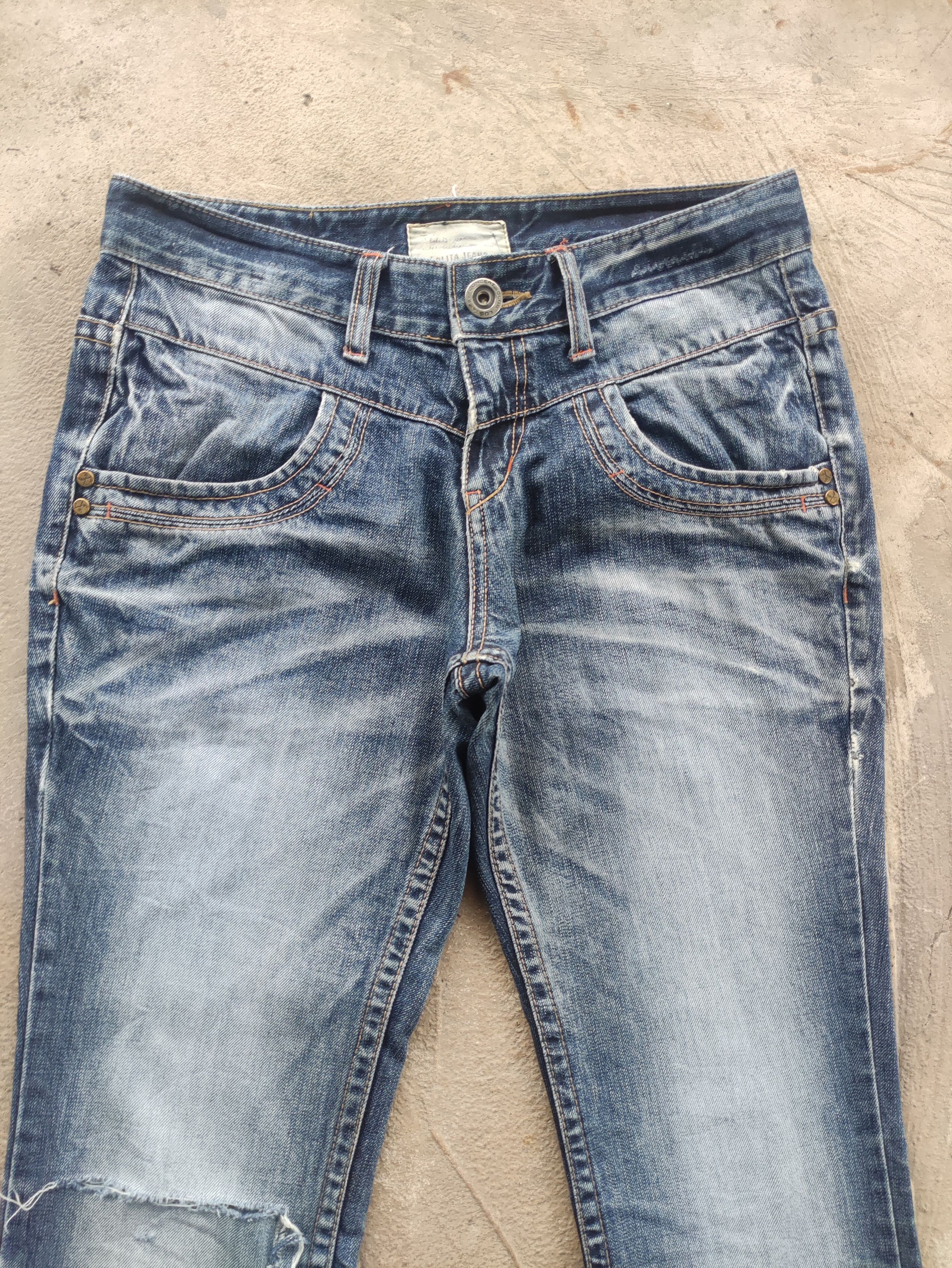 Japanese Brand Vintage Lolita Beast Flare Denim Distressed Faded Denim Size 32" / US 10 / IT 46 - 3 Thumbnail