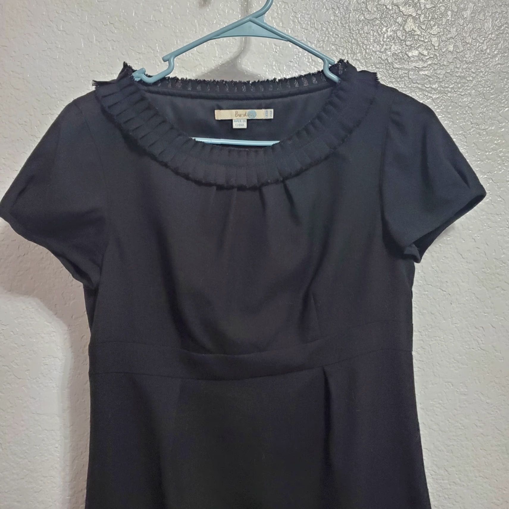 Boden VINTAGE Boden Dress Women 6R Black Short Sleeve 100% Wool Side Zip Lined Office Career Size 28" / US 6 / IT 42 - 4 Thumbnail