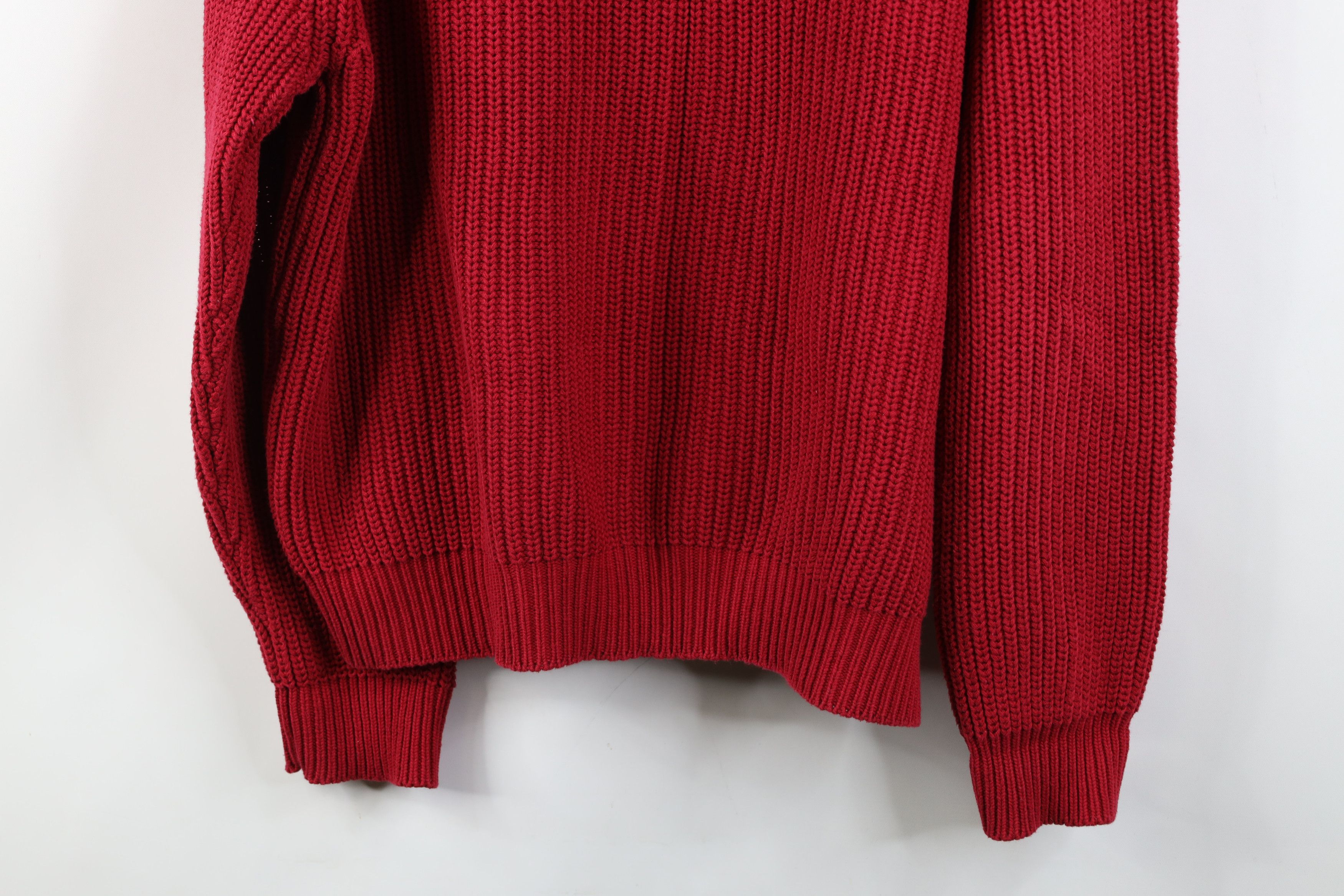 Woolrich Woolen Mills Vintage 90s Woolrich Chunky Ribbed Knit Crewneck Sweater Red Size US L / EU 52-54 / 3 - 10 Thumbnail