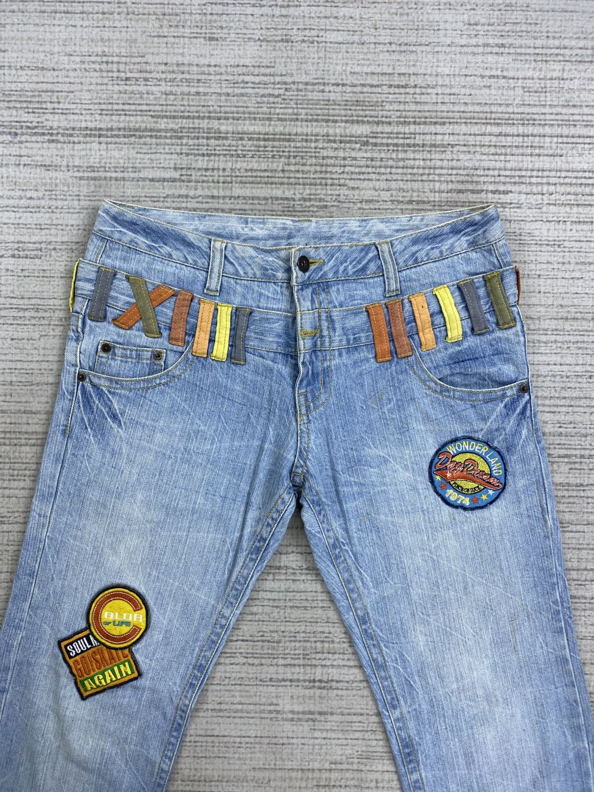 Japanese Brand Vintage Wonderland Double Waist Patchwork Denim Pants Size US 32 / EU 48 - 7 Thumbnail