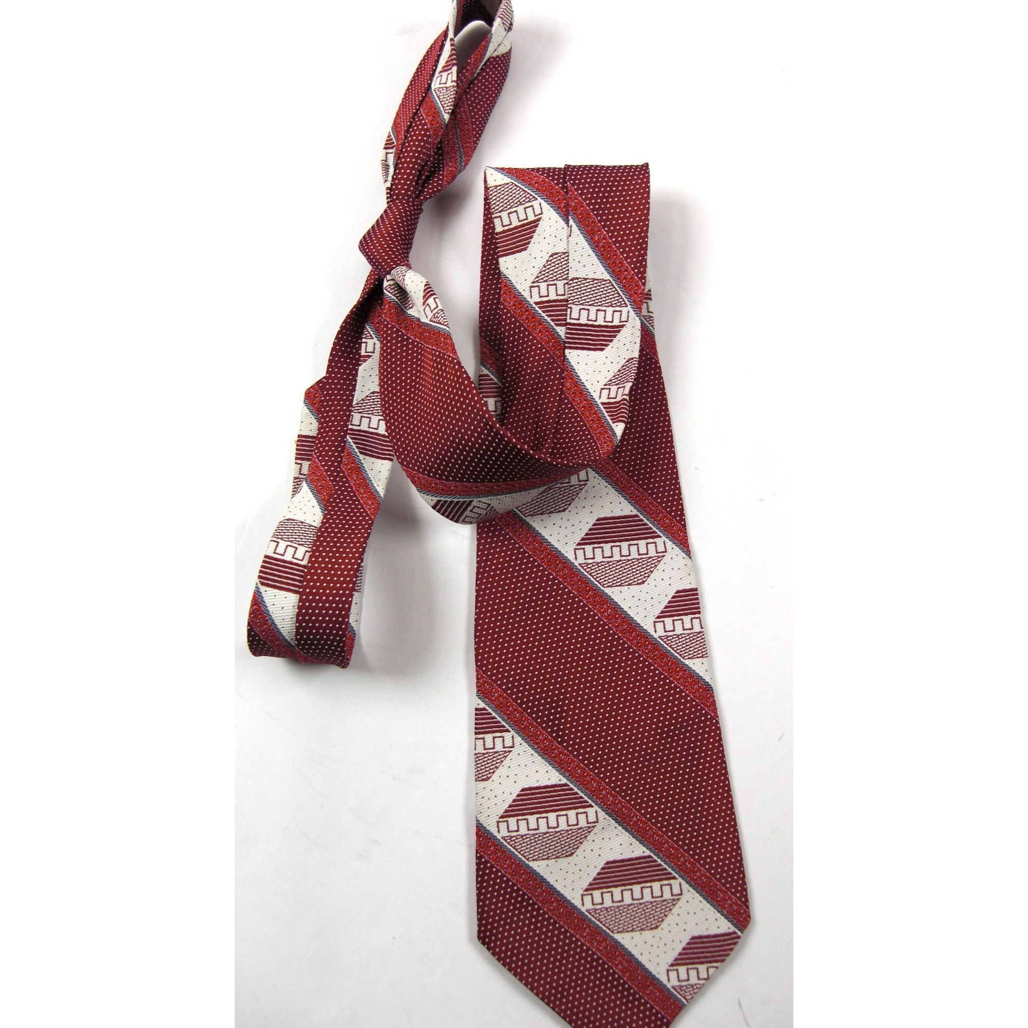 Other Lot of 4 Vintage Men’s Neck Ties – Brown Red Green Assorted Size ONE SIZE - 3 Thumbnail