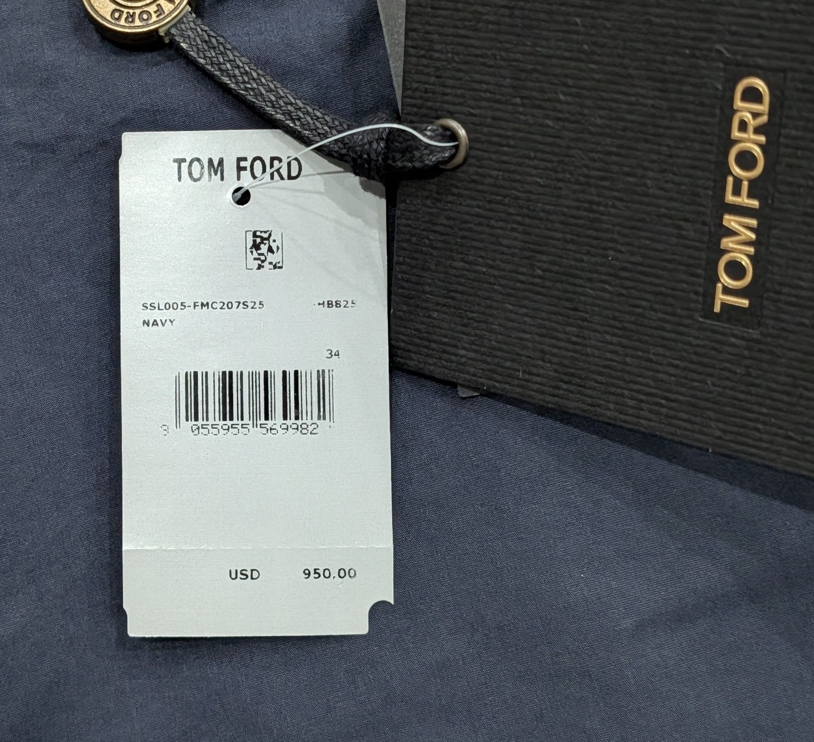 Tom Ford TOM FORD Silk/Cotton Pleated Poplin Shorts Navy 50 US 34 Size US 34 / EU 50 - 8 Thumbnail