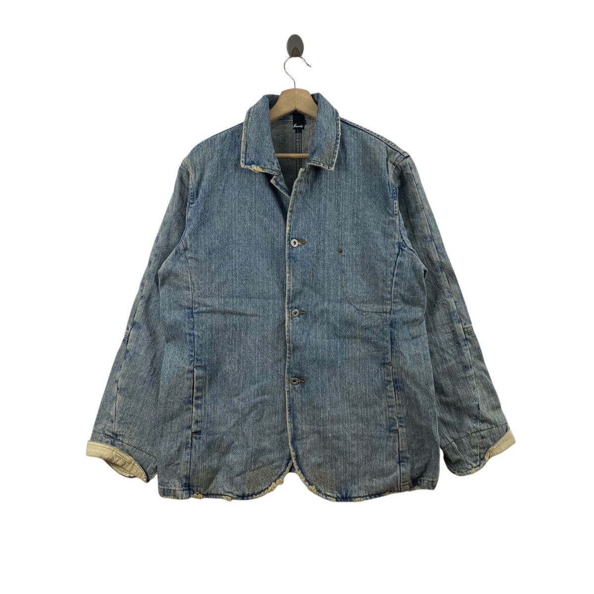 Vintage Vintage 90s SNOOTY Italian Brand Blue Jeans Coat Jacket Size US L / EU 52-54 / 3 - 1 Thumbnail