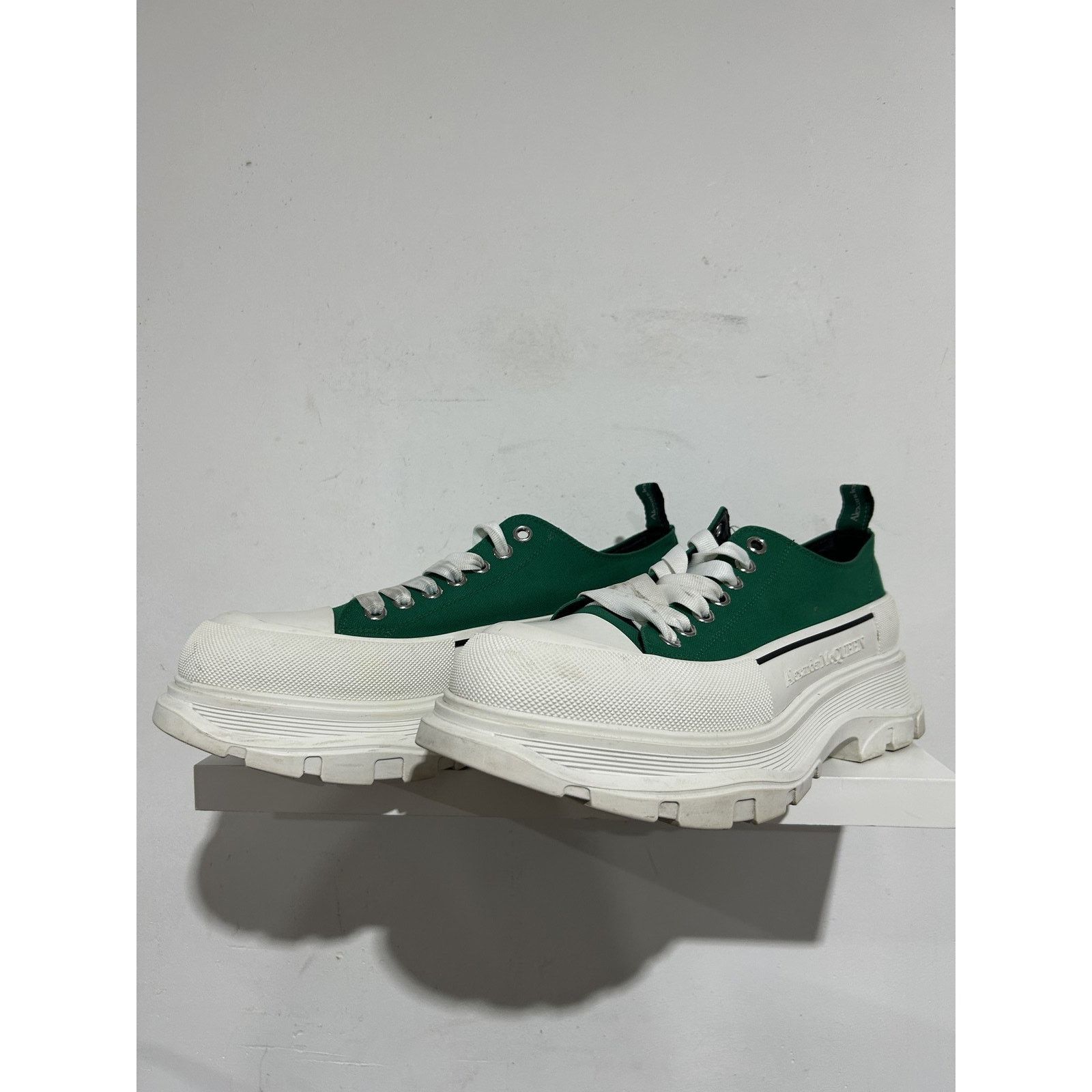 ALEXANDER MCQUEEN TREAD SLICK LACE UP GREEN SIZE 44 (US 11)