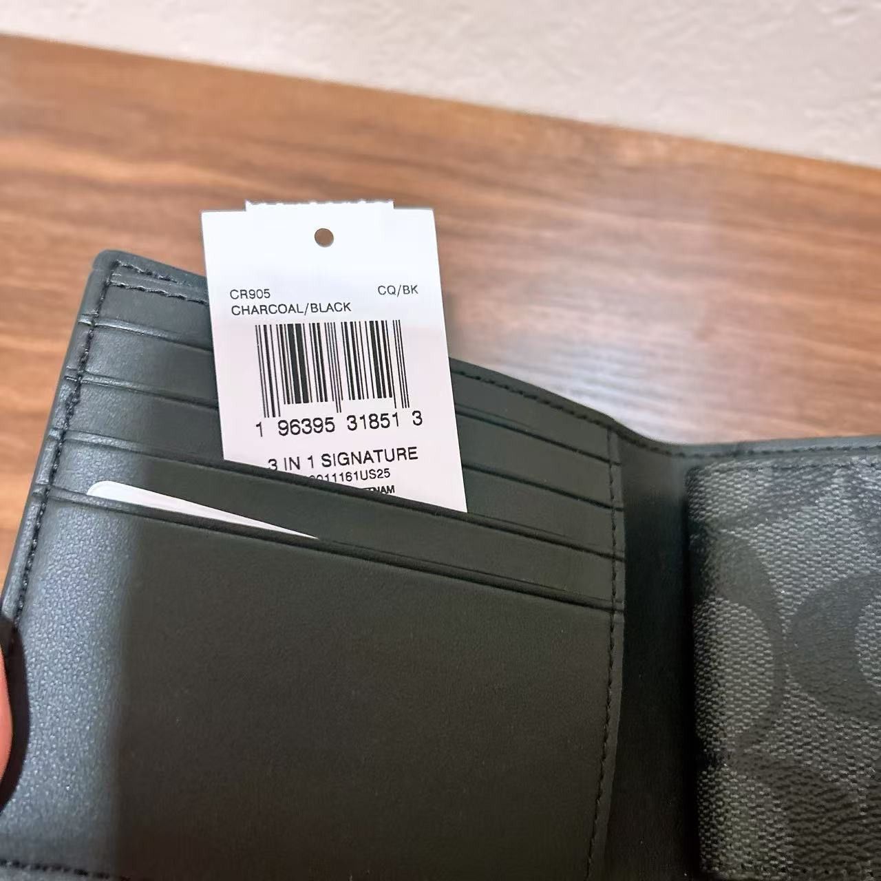 Coach 3 In 1 Wallet In Signature Canvas Charcoal/Black Size ONE SIZE - 4 Thumbnail