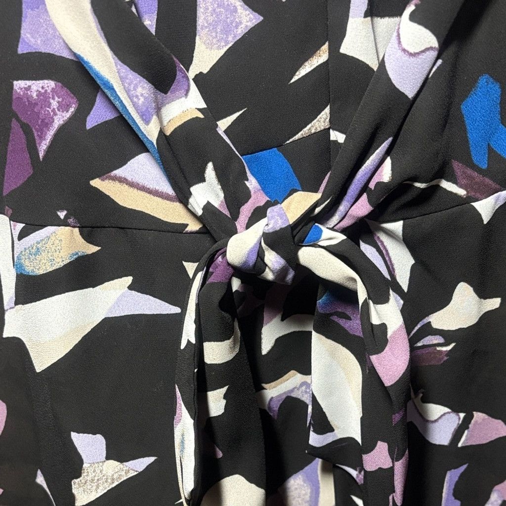 Other Dana Buchman Multicolor Abstract Sleeveless Tie-front Blouse Size S / US 4 / IT 40 - 3 Thumbnail