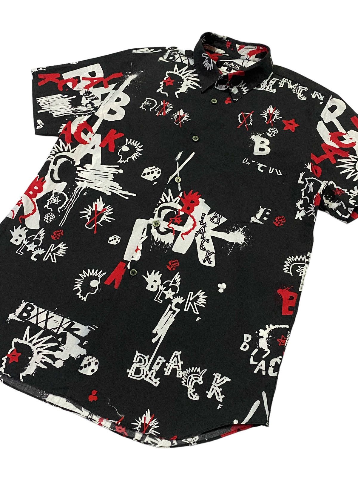 Comme des Garcons × Comme des Garcons Black Rare🔥Comme Des Garçons Black Fullprint Shirt Button Ups Size US L / EU 52-54 / 3 - 19 Thumbnail