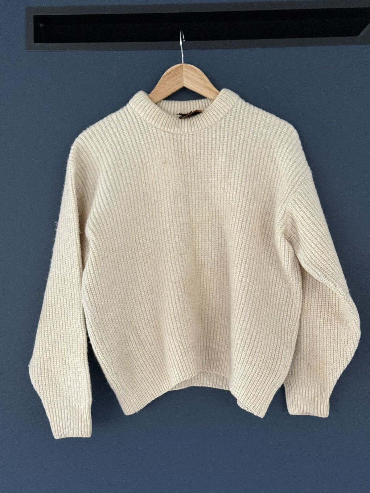 Barbour Vintage 80s Barbour Wool Knit Fisherman Croped Sweater Size US M / EU 48-50 / 2 - 1 Thumbnail