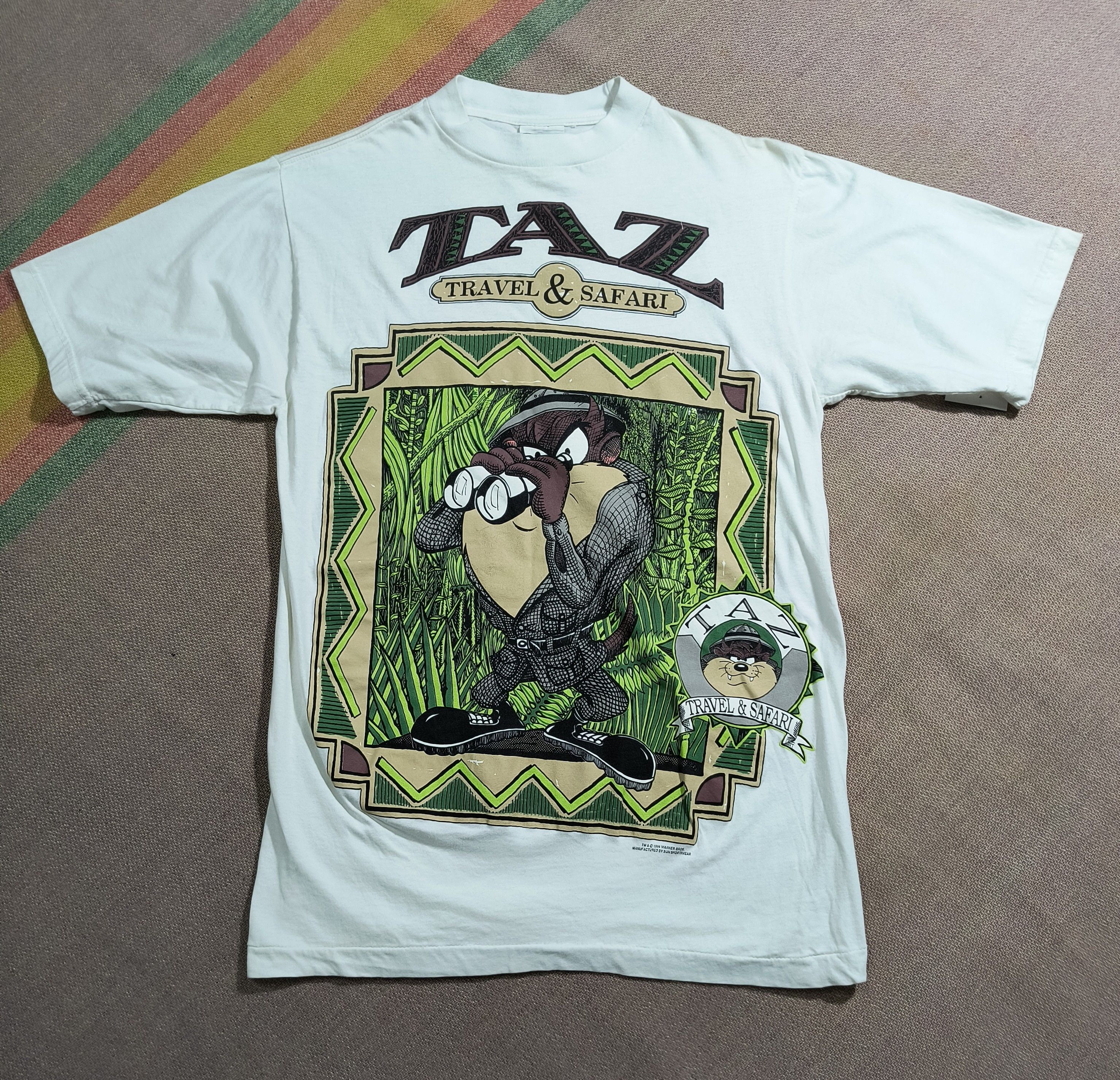 Warner Bros Vintage Taz travel & safari 1994 tee Size US M / EU 48-50 / 2 - 2 Thumbnail