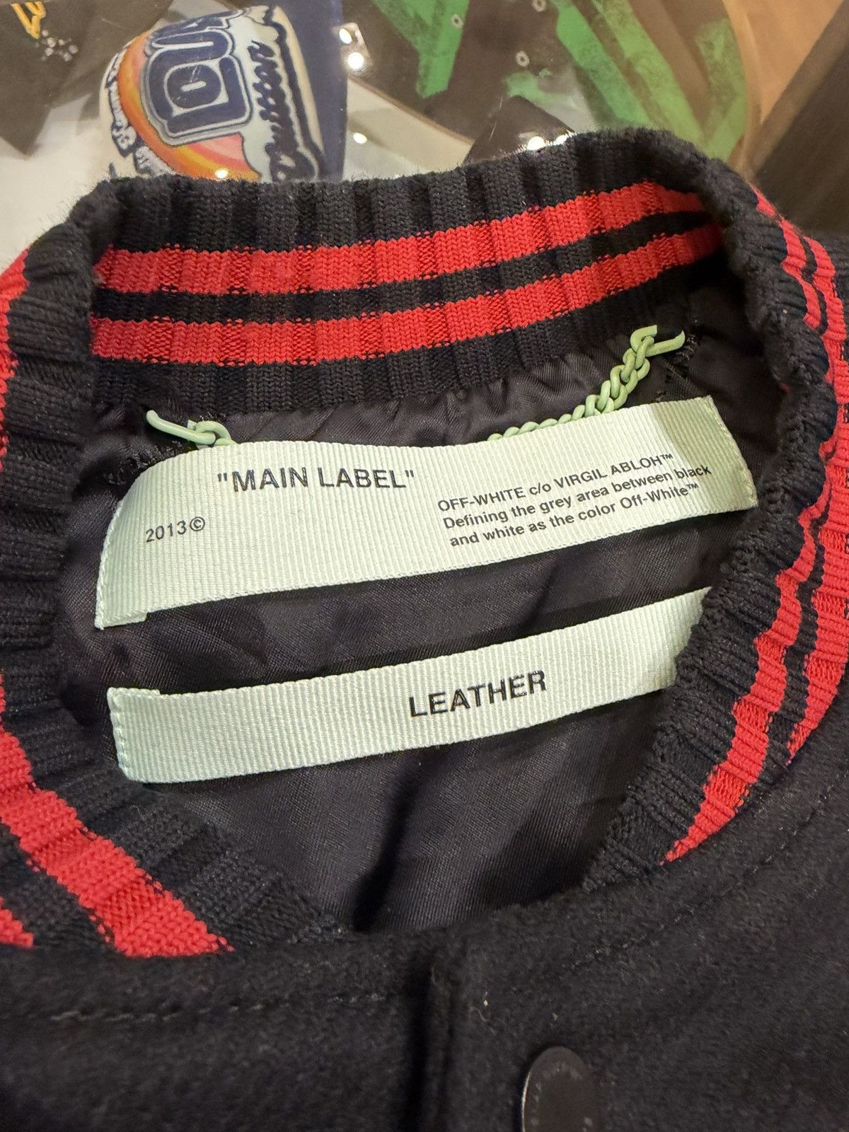 Off-White Off-White ‘23 Eagle Varsity Jacket - Black Red Size US L / EU 52-54 / 3 - 3 Thumbnail