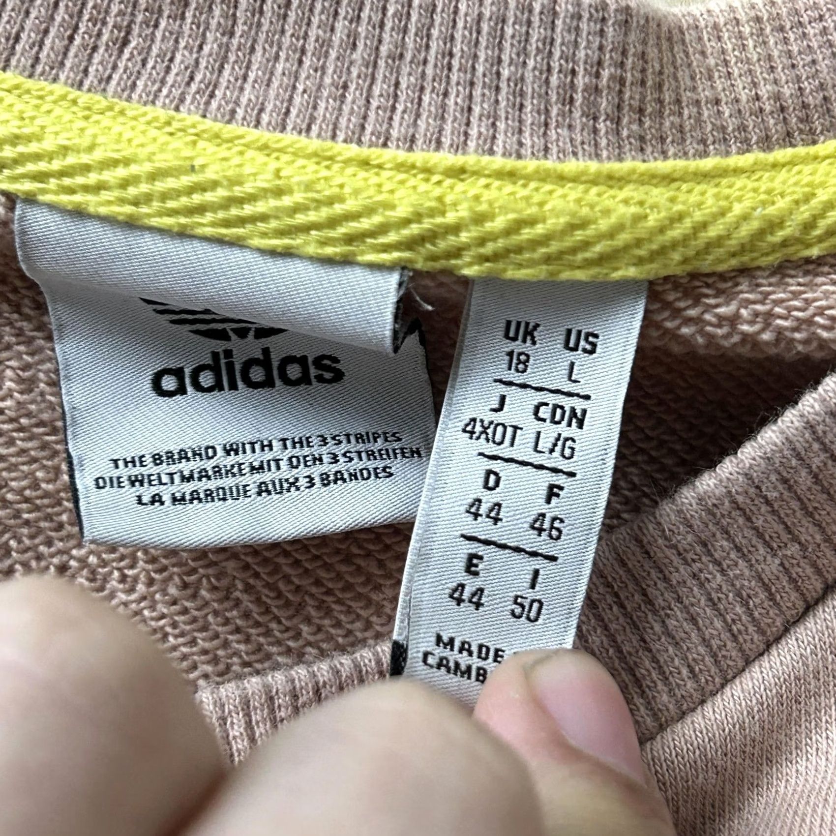Adidas Adidas Sweatshirt Womens Large Pink Trefoil Logo Cropped Pullover 3 Stripe Size L / US 10 / IT 46 - 3 Thumbnail