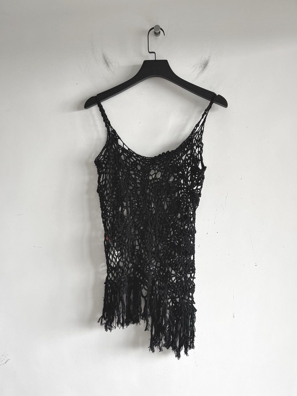 Yohji Yamamoto Y's Yohji Yamamoto - Cotton Crochet Fringe Camisole Top Size S / US 4 / IT 40 - 2 Thumbnail