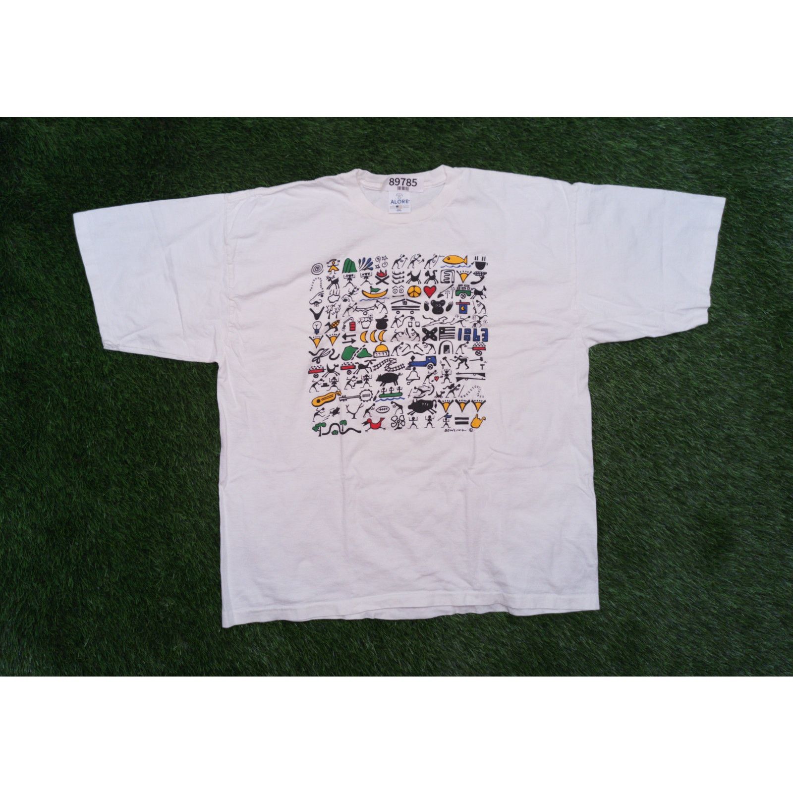 Vintage Vintage 90s Alore Bowling Signed Art Tee Size US XXL / EU 58 / 5 - 5 Thumbnail