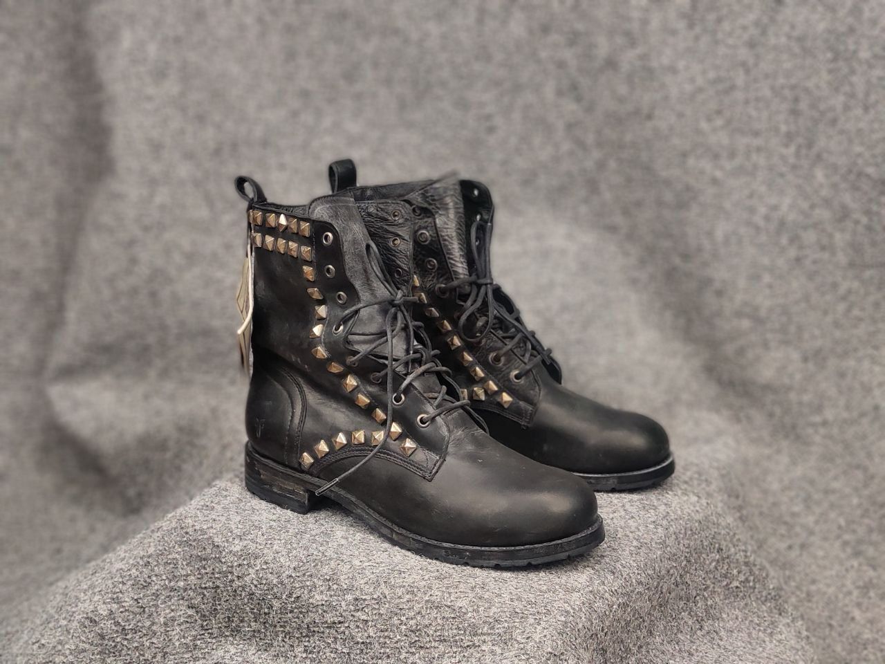 Frye Frye Design Rogan Studded Lace Tall Leather Ankle Boots Size US 11 / IT 41 - 3 Thumbnail
