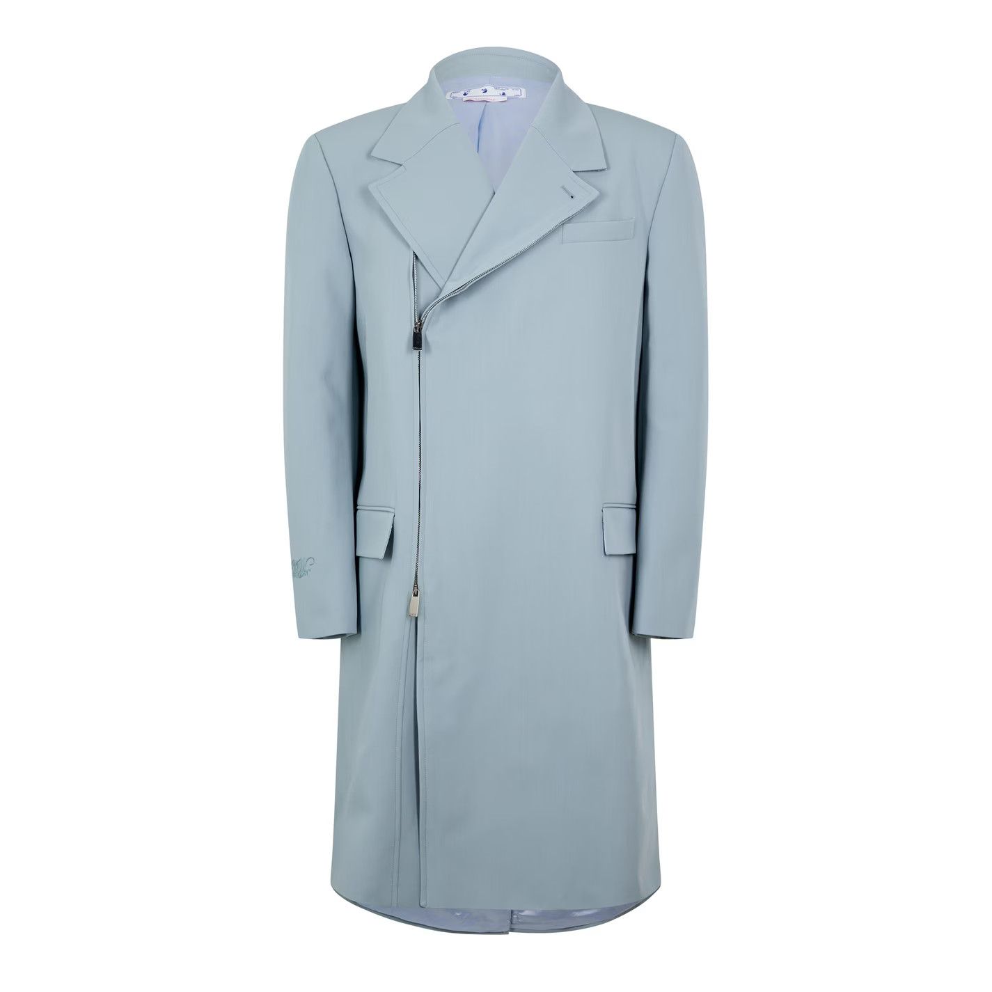 Off-White o1g2r1mq0326 Overcoat in Ice Blue Size US L / EU 52-54 / 3 - 1 Thumbnail